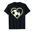 Yellow Soccer Heart Soccer Lovers T-Shirt - Streetwear Style for Adults - T-Shirt, Sweatshirt, Hoodie