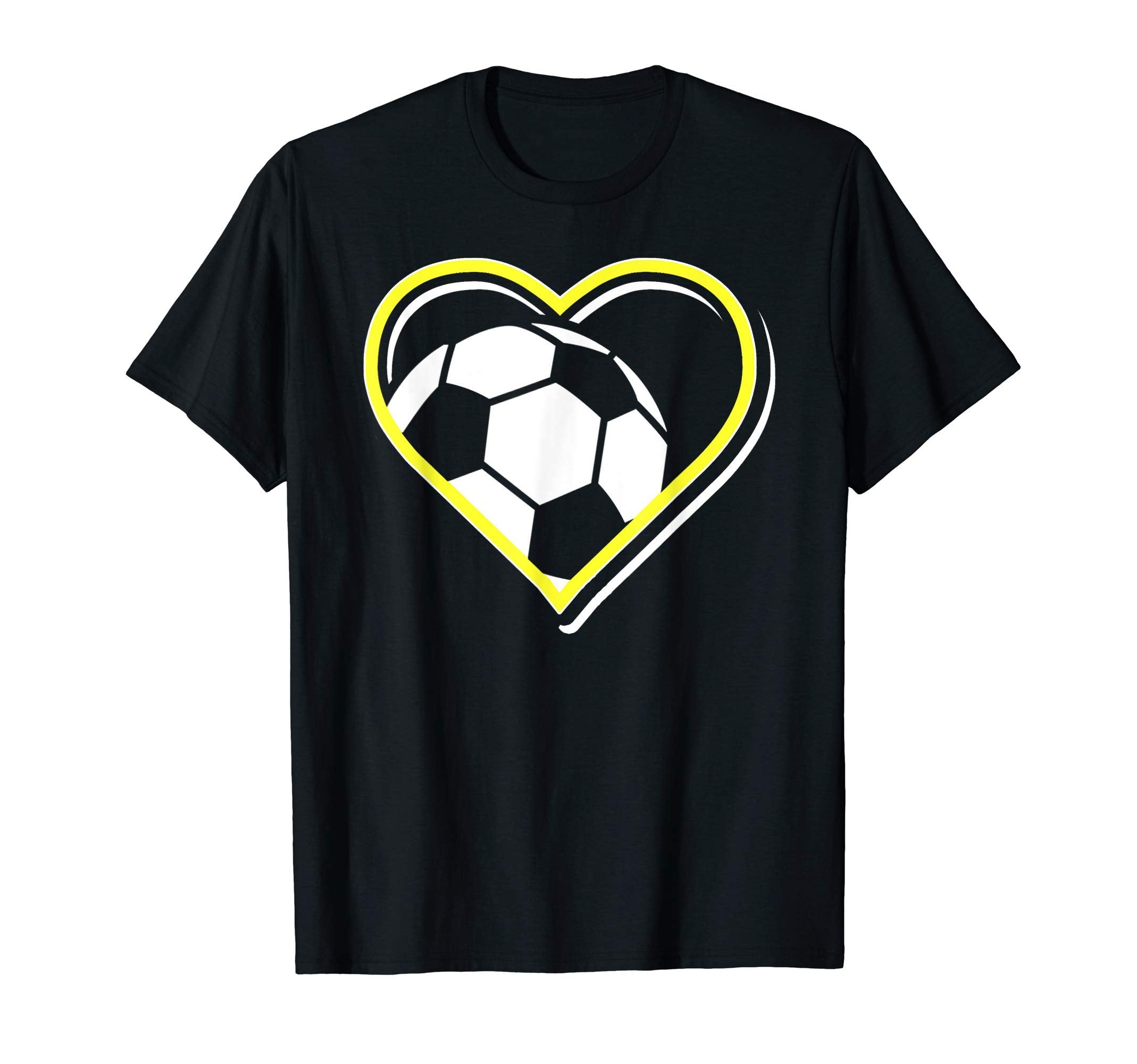 Yellow Soccer Heart Soccer Lovers T-Shirt - Streetwear Style for Adults - T-Shirt, Sweatshirt, Hoodie
