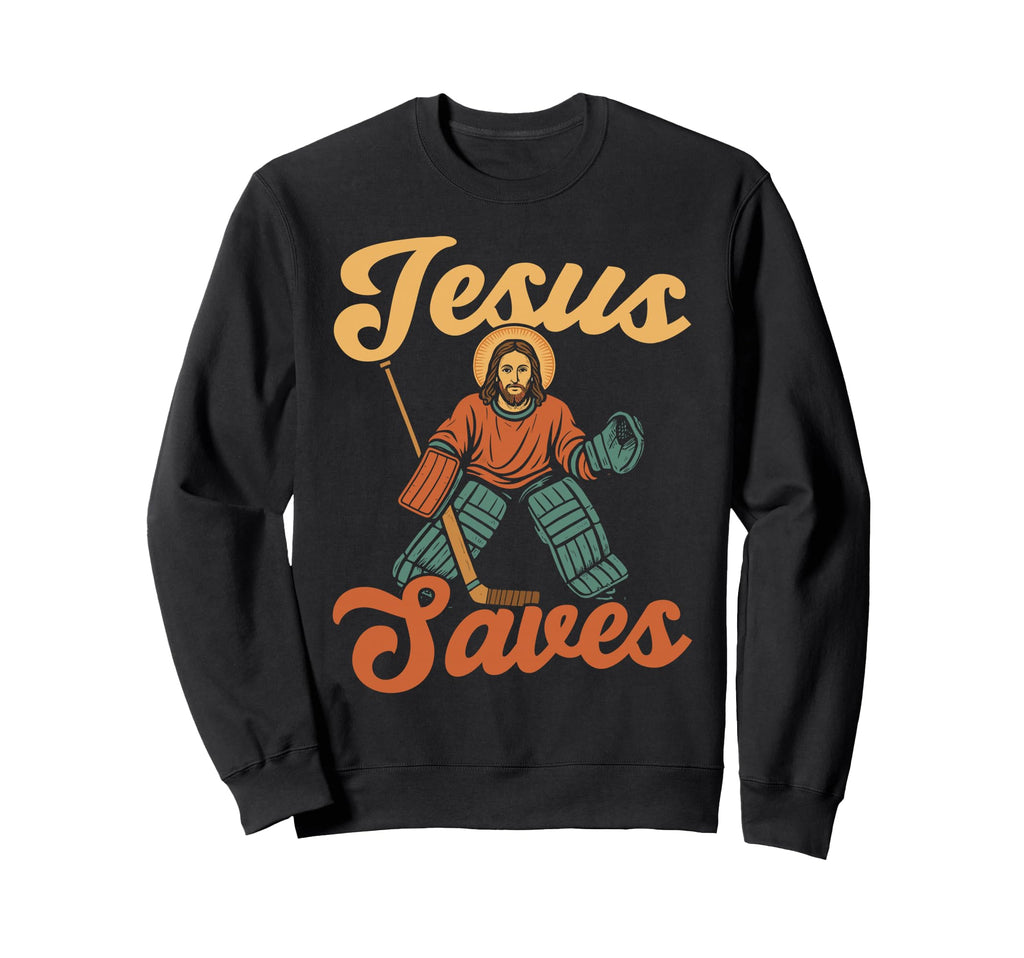 Ice Hockey Goalie Goalkeeper Jesus Sweatshirt - Trendy Graphic Unisex - T-Shirt, Sweatshirt, Hoodie