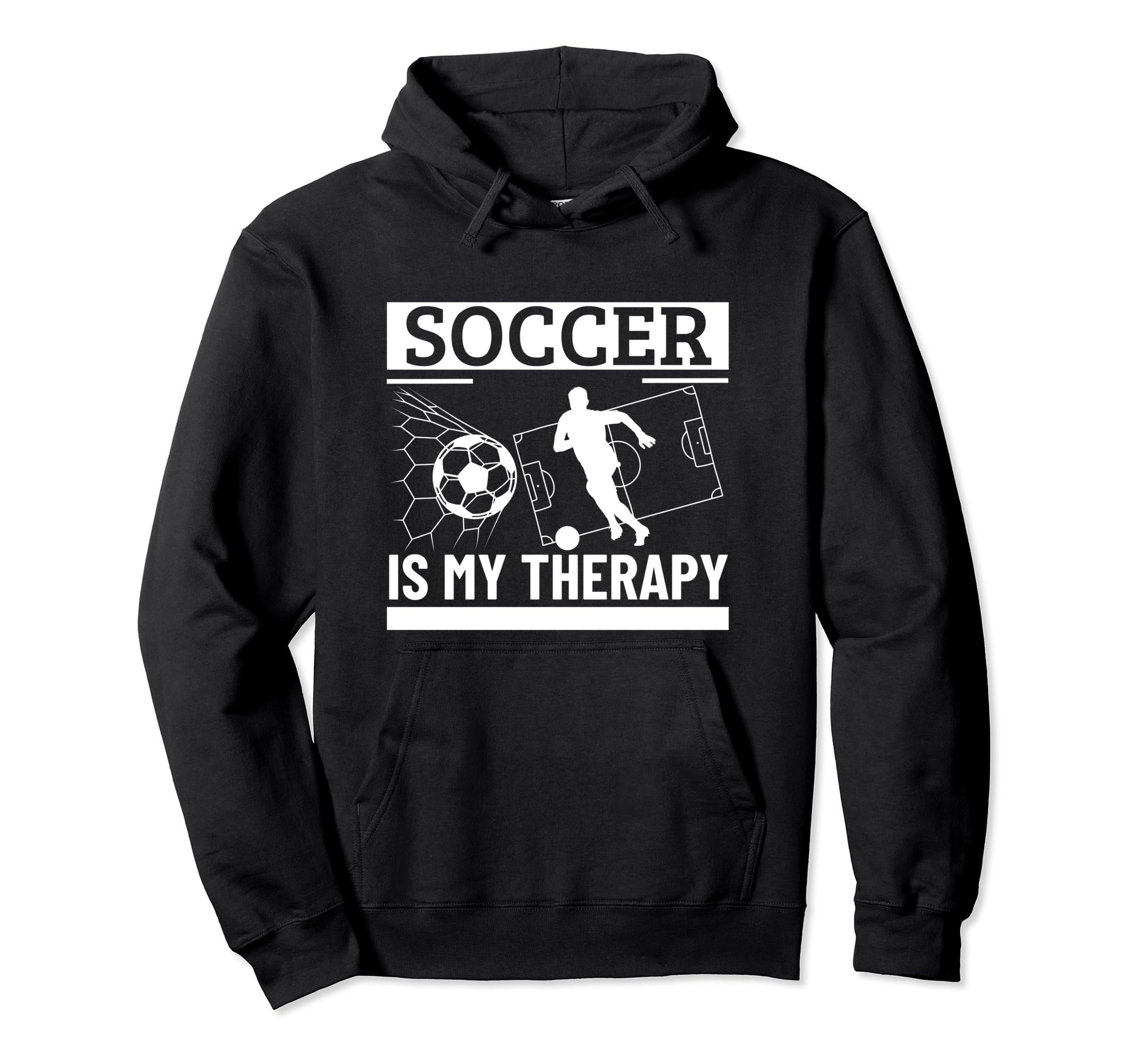 Soccer Is My Therapy Funny Soccer Player Hoodie - Minimalist Print Unisex - T-Shirt, Sweatshirt, Hoodie