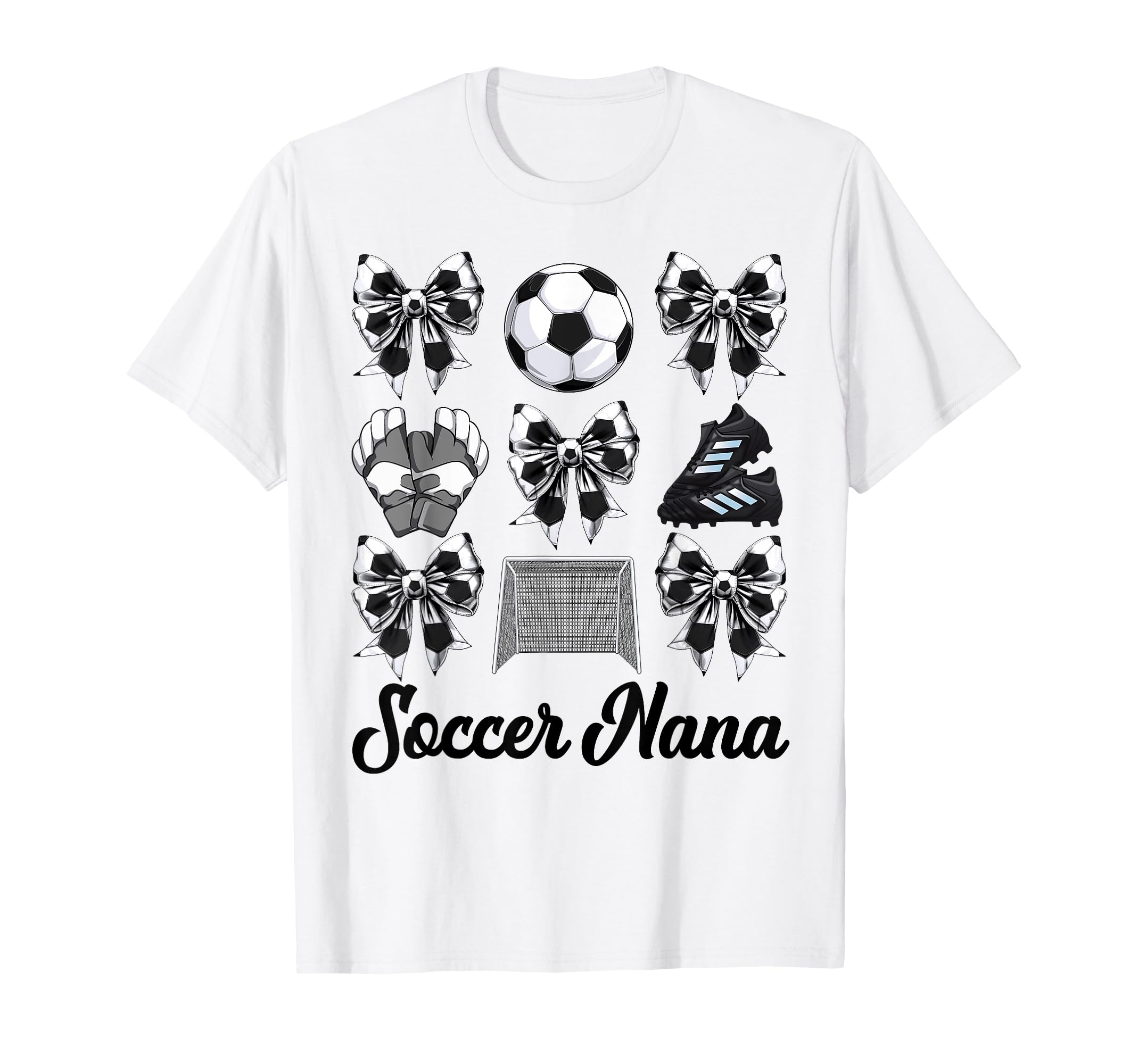 Soccer Nana Bow Soccer Mom Mommy T-Shirt - Trendy Graphic for Adults - T-Shirt, Sweatshirt, Hoodie