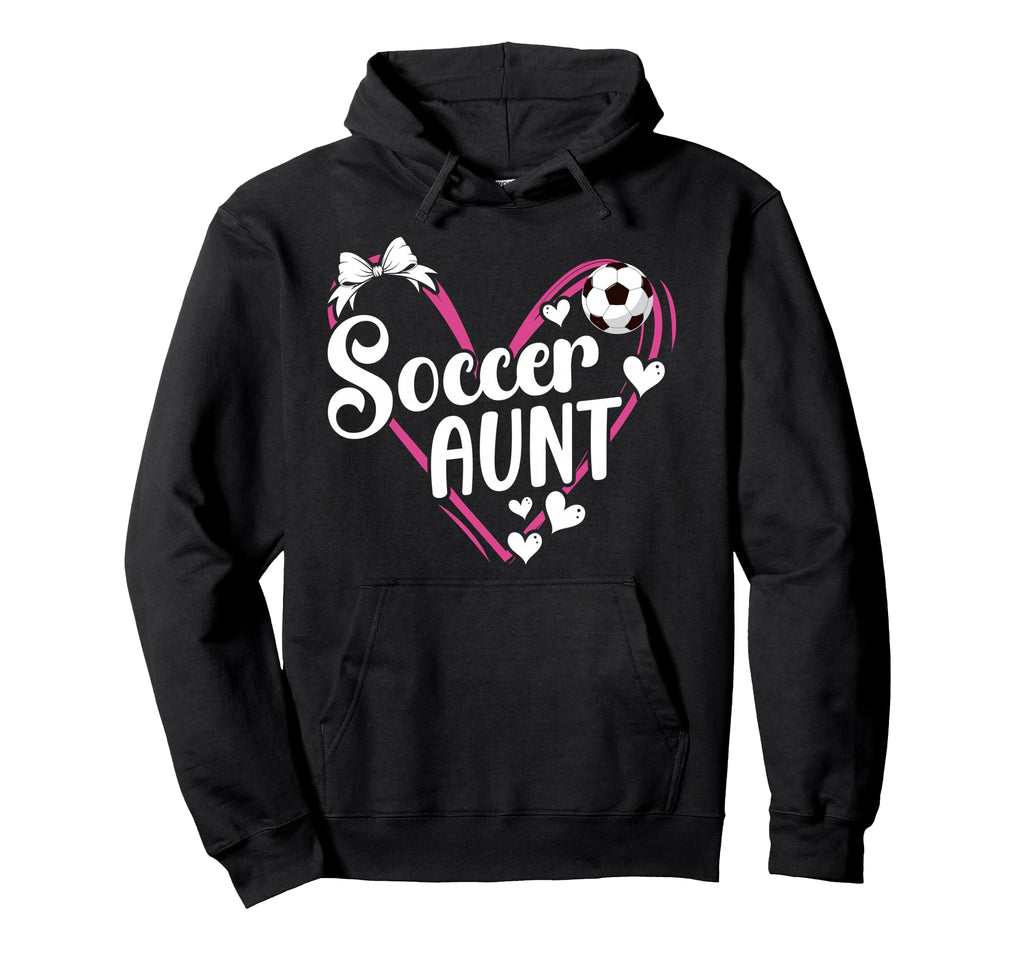Soccer Aunt Heart Aunt Soccer Player Hoodie - Novelty Apparel for Adults - T-Shirt, Sweatshirt, Hoodie