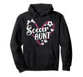 Soccer Aunt Heart Aunt Soccer Player Hoodie - Novelty Apparel for Adults - T-Shirt, Sweatshirt, Hoodie