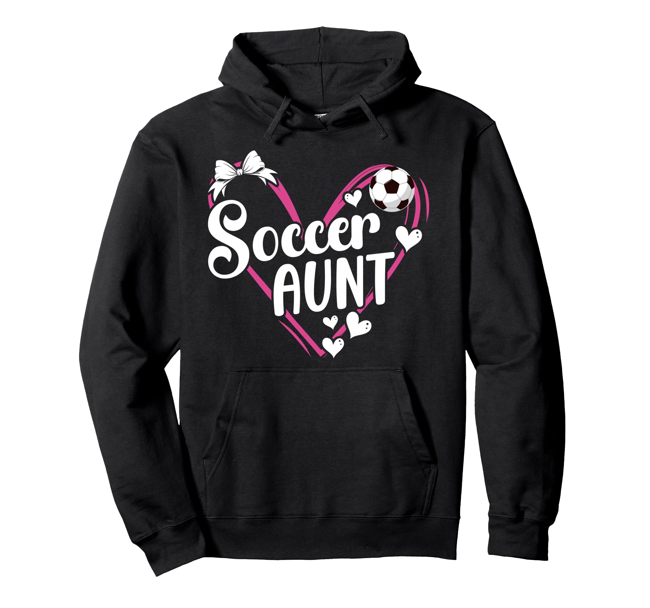 Soccer Aunt Heart Aunt Soccer Player Hoodie - Novelty Apparel for Adults - T-Shirt, Sweatshirt, Hoodie