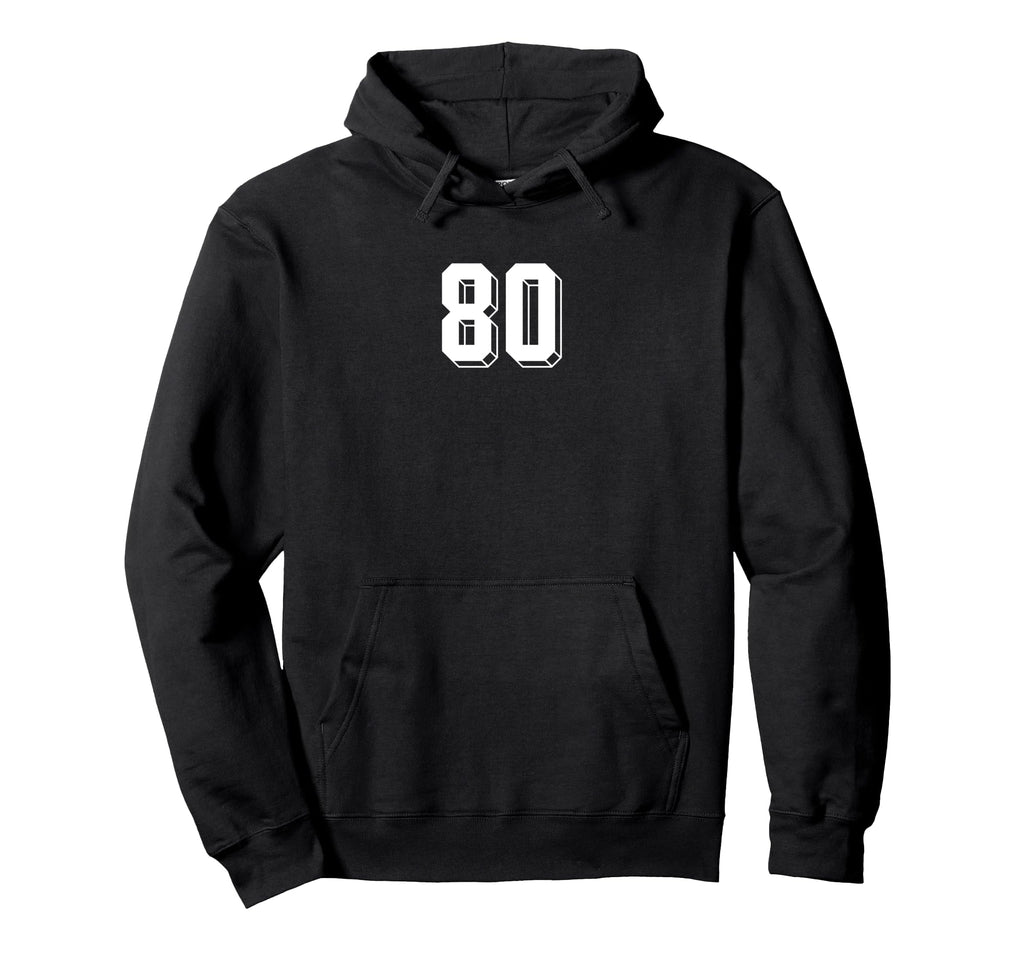 Number 80 80S 90S Soccer Team Jersey Numbered Hoodie - Graphic Print Unisex - T-Shirt, Sweatshirt, Hoodie