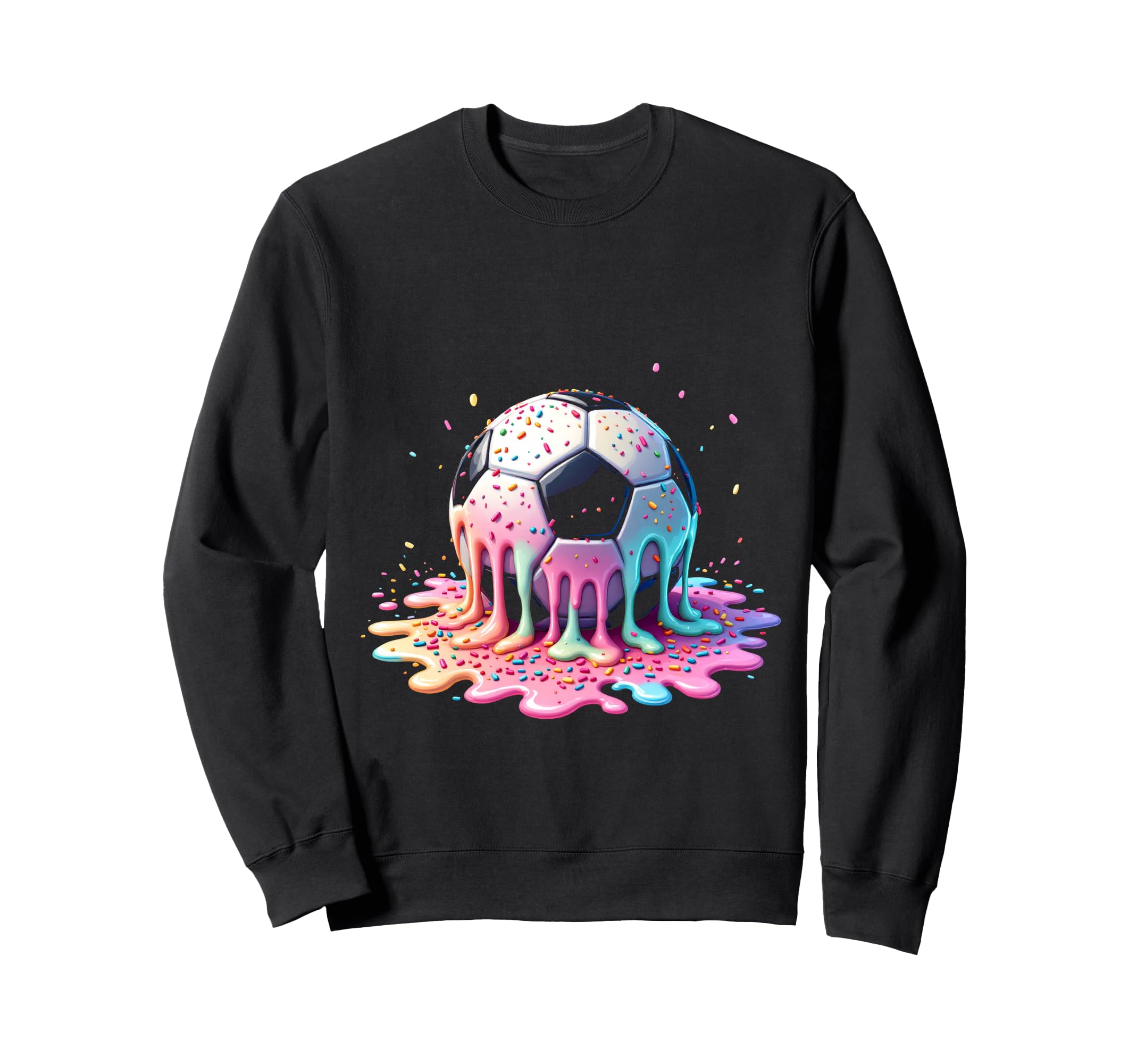 Melting Soccer Ball Sweatshirt - Unique Graphic for Adults - T-Shirt, Sweatshirt, Hoodie