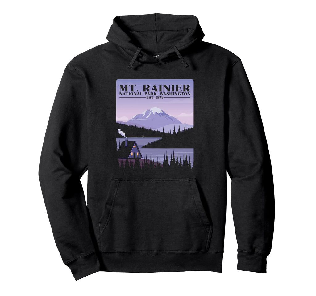 Mt Rainier National Park Washington Hoodie - Trendy Graphic for Adults - T-Shirt, Sweatshirt, Hoodie
