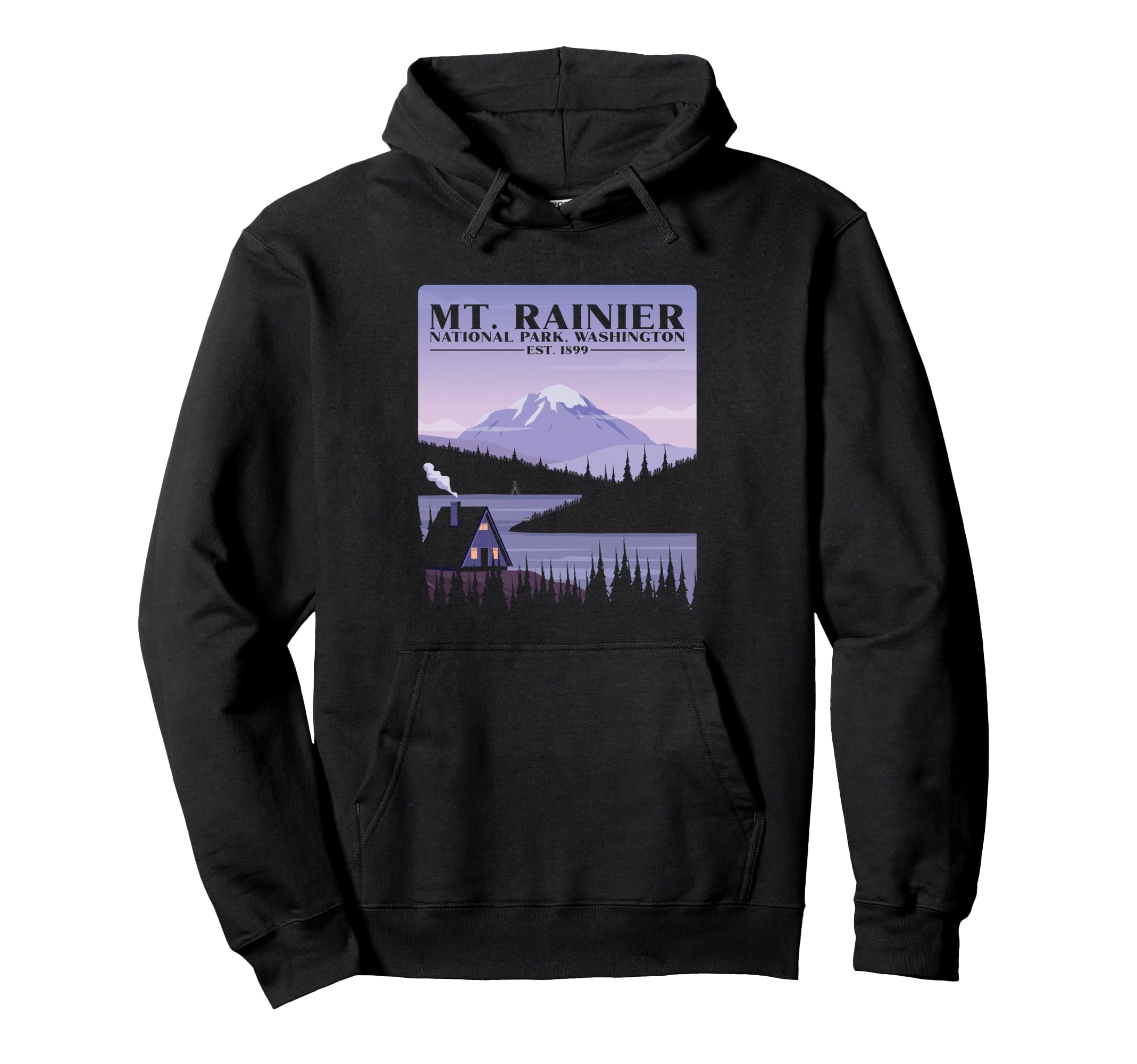 Mt Rainier National Park Washington Hoodie - Trendy Graphic for Adults - T-Shirt, Sweatshirt, Hoodie