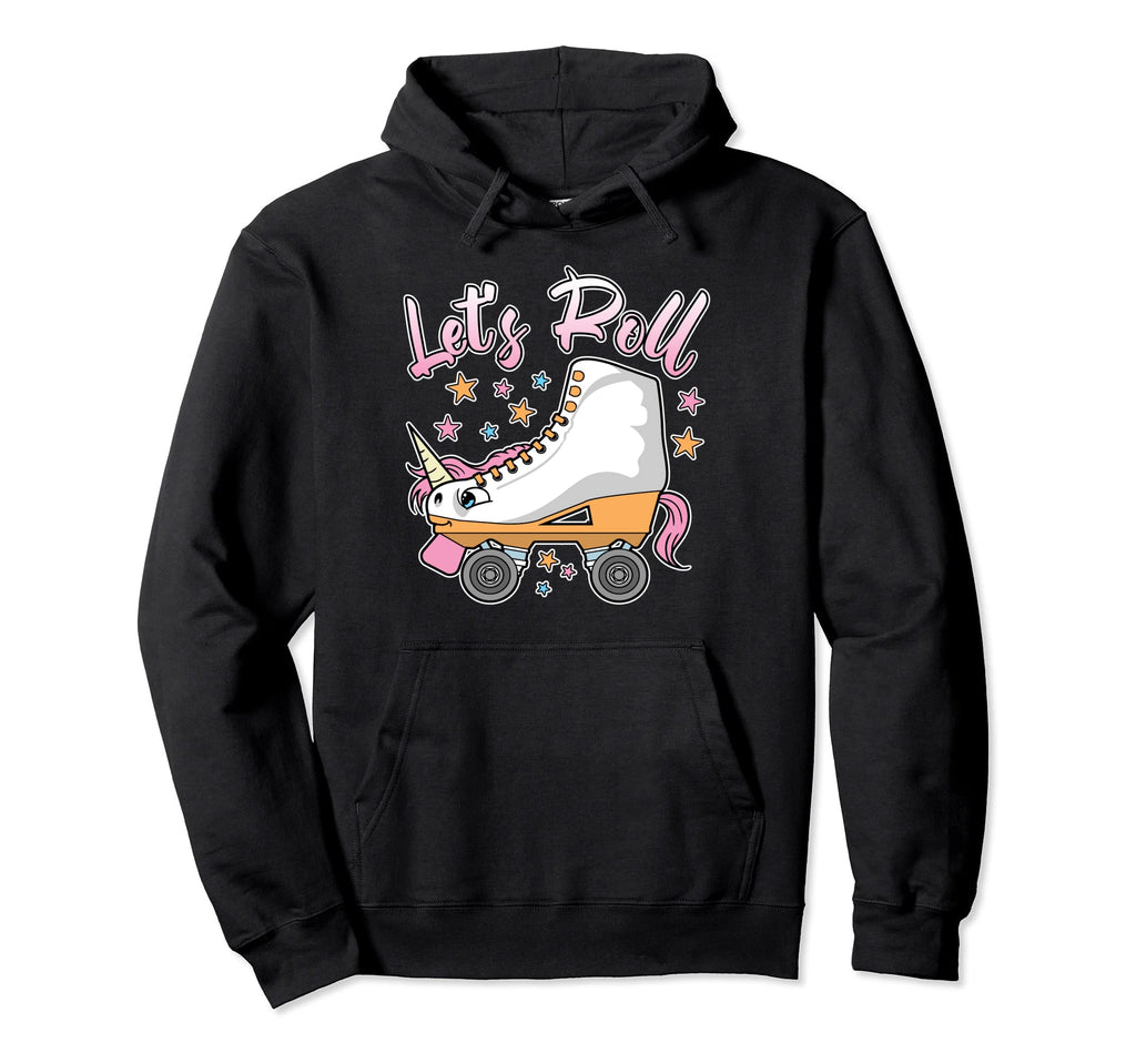 Lets Roll Unicorn Roller Skates Ladies 80S Hoodie - Streetwear Style Unisex - T-Shirt, Sweatshirt, Hoodie