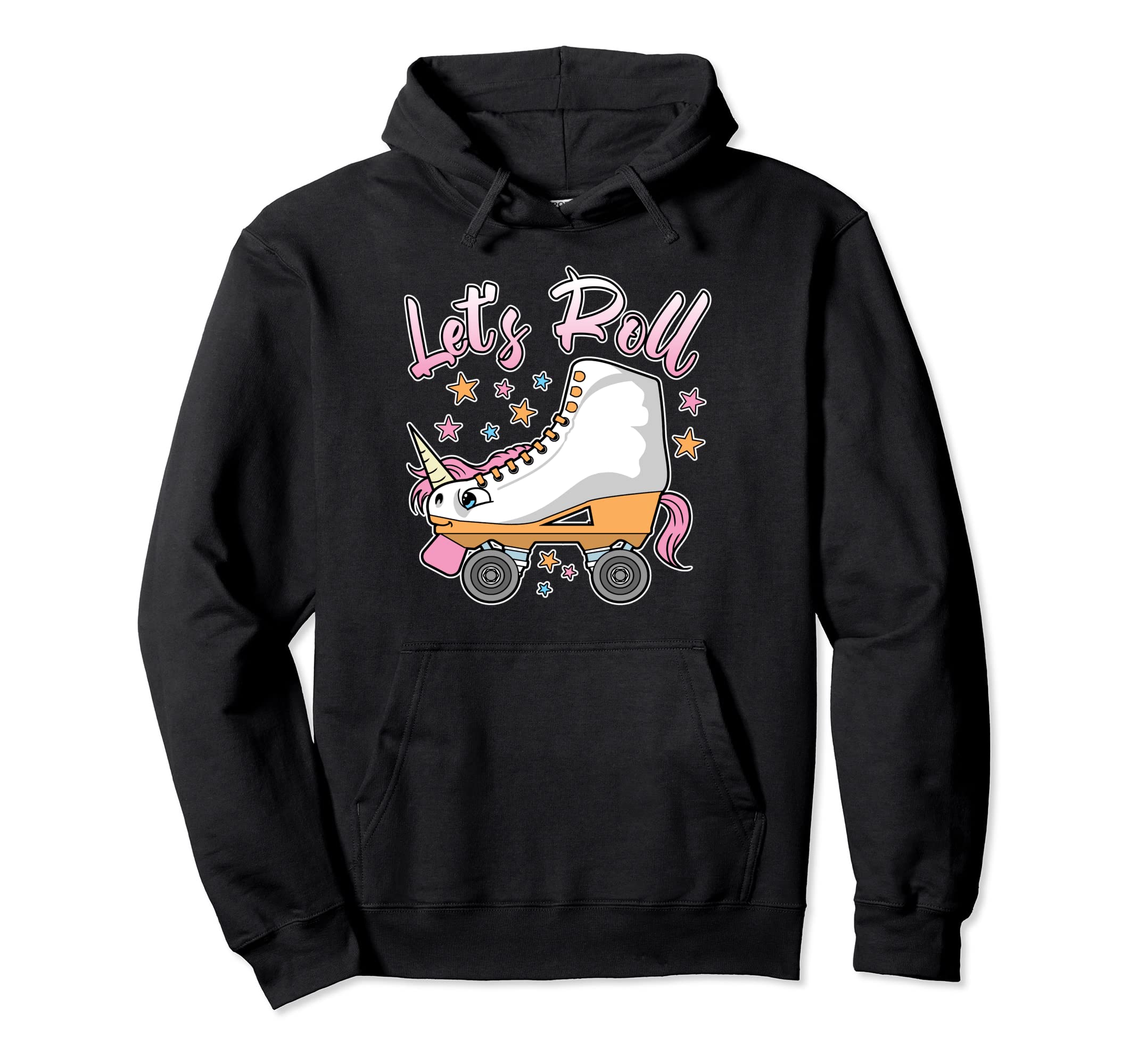 Lets Roll Unicorn Roller Skates Ladies 80S Hoodie - Streetwear Style Unisex - T-Shirt, Sweatshirt, Hoodie