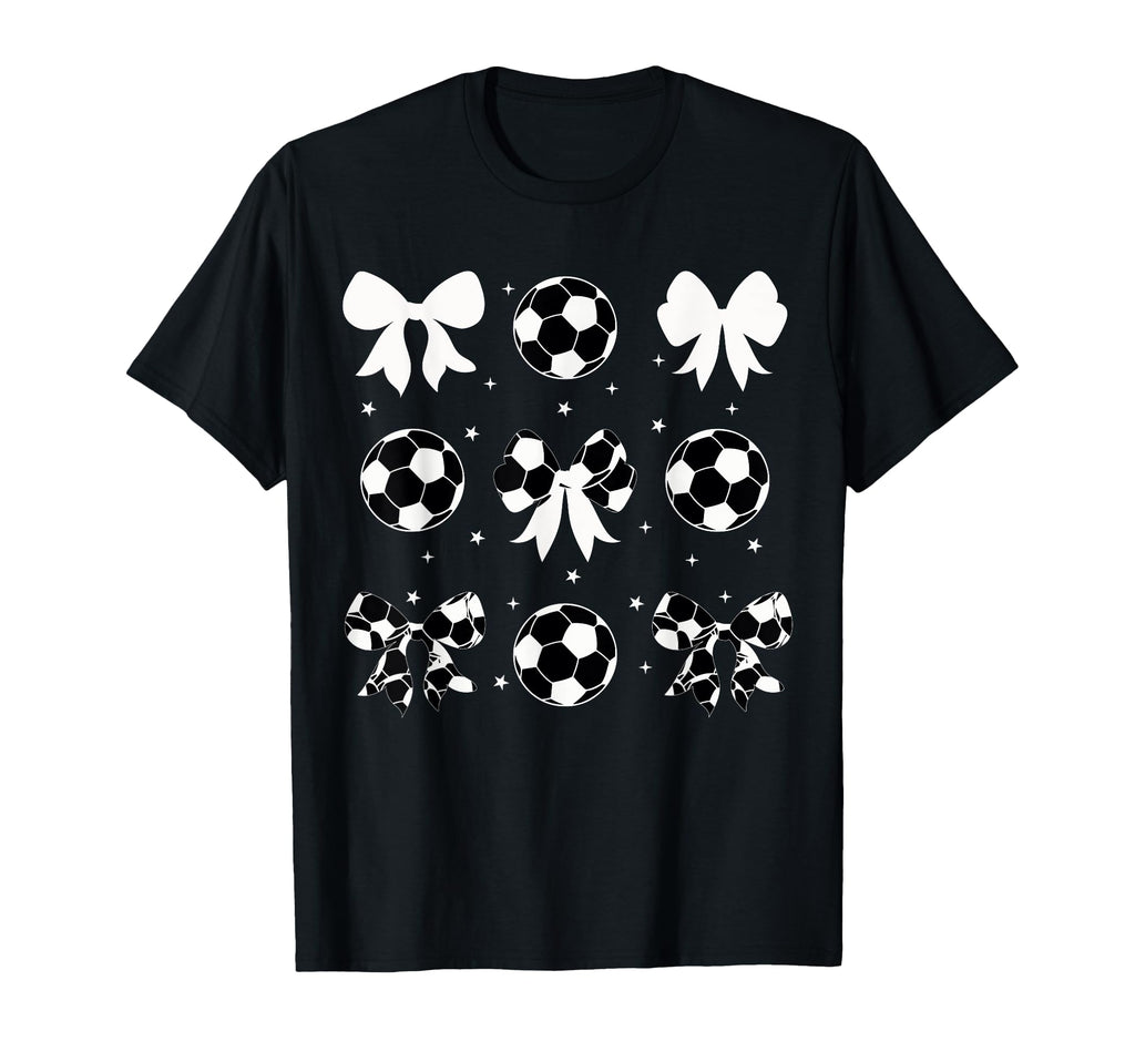 Coquette Soccer Bow Cheer Soccer Mama T-Shirt - Novelty Apparel Men Women - T-Shirt, Sweatshirt, Hoodie