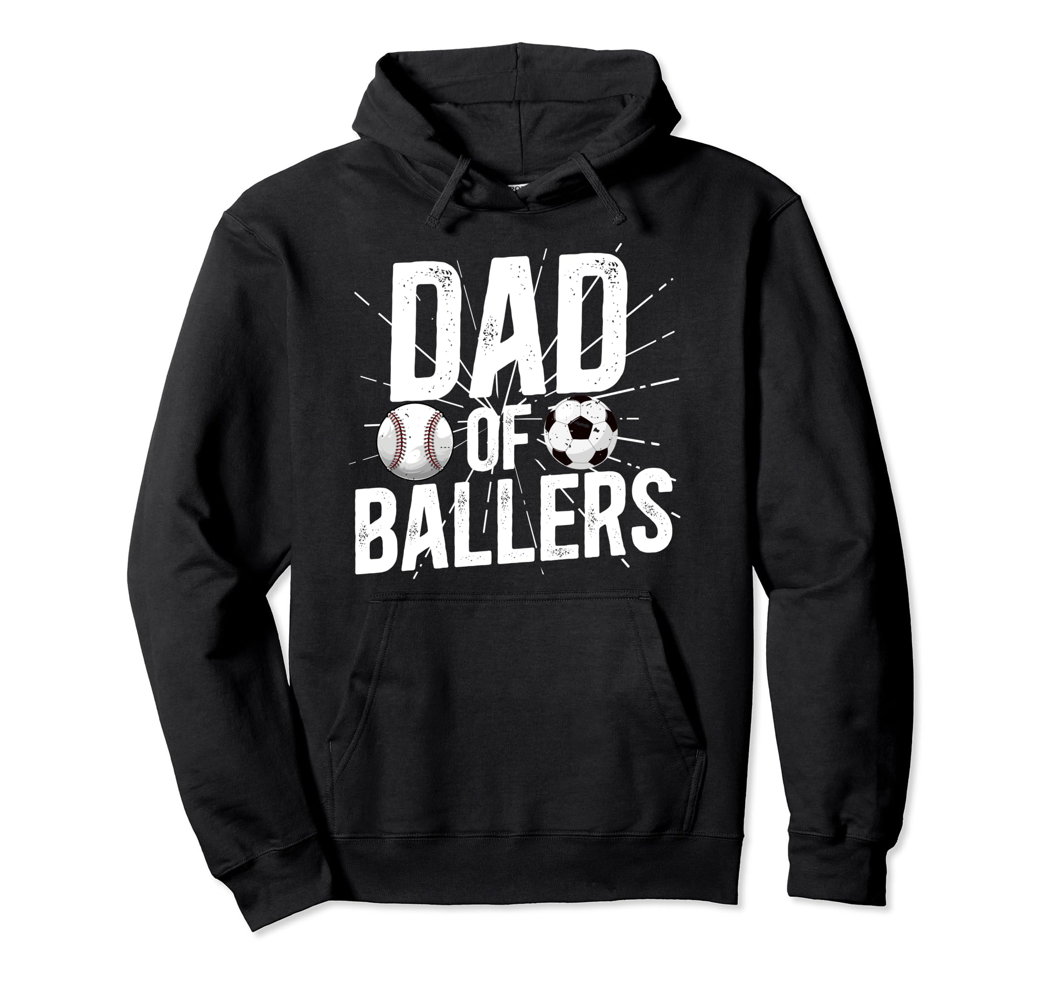 Dad Ballers Soccer Baseball Dad Soccer Hoodie - Unique Graphic for Adults - T-Shirt, Sweatshirt, Hoodie