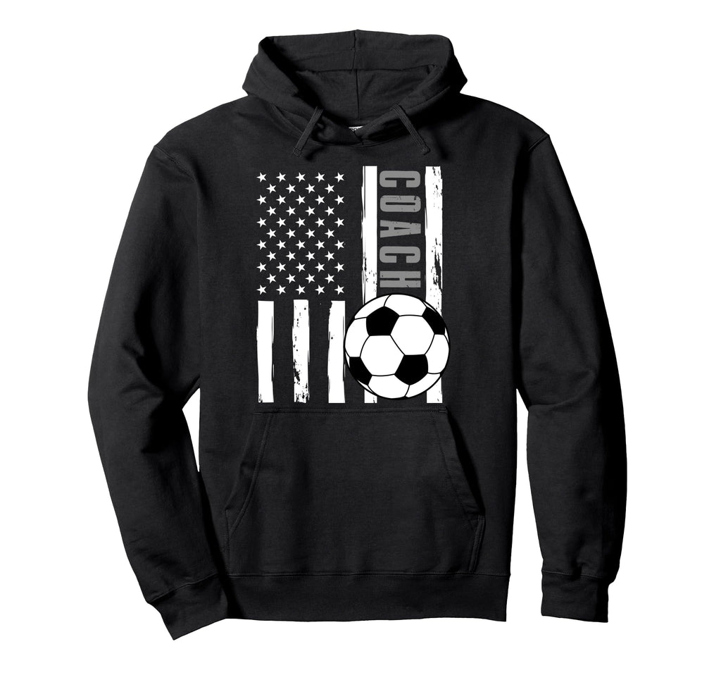 Usa Flag Soccer Coach Funny Soccer Hoodie - Fun Novelty Design for Adults - T-Shirt, Sweatshirt, Hoodie