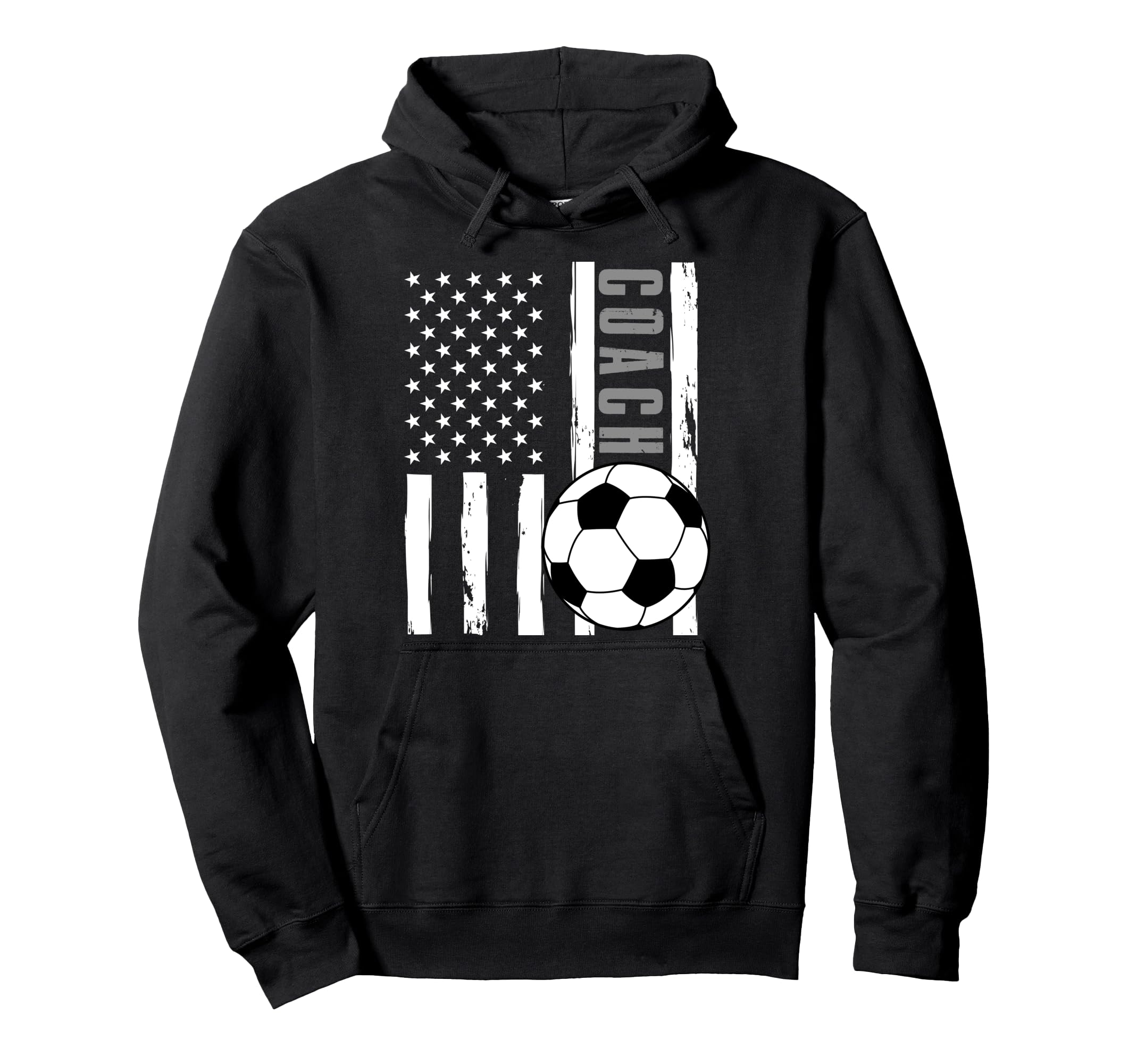 Usa Flag Soccer Coach Funny Soccer Hoodie - Fun Novelty Design for Adults - T-Shirt, Sweatshirt, Hoodie