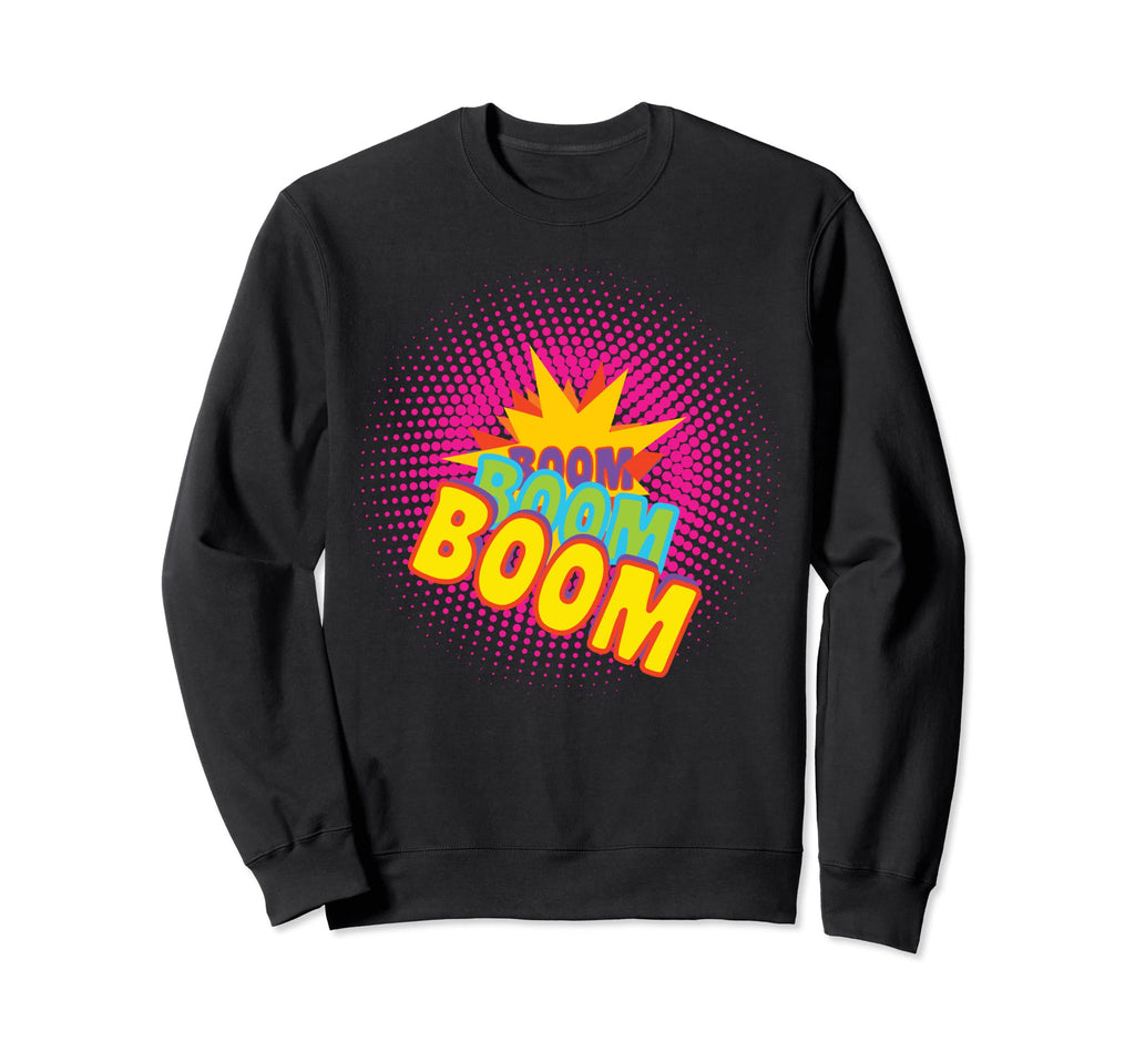 Boom Sixties Seventies Psychedelic Hippy Sweatshirt - Graphic Print Unisex - T-Shirt, Sweatshirt, Hoodie