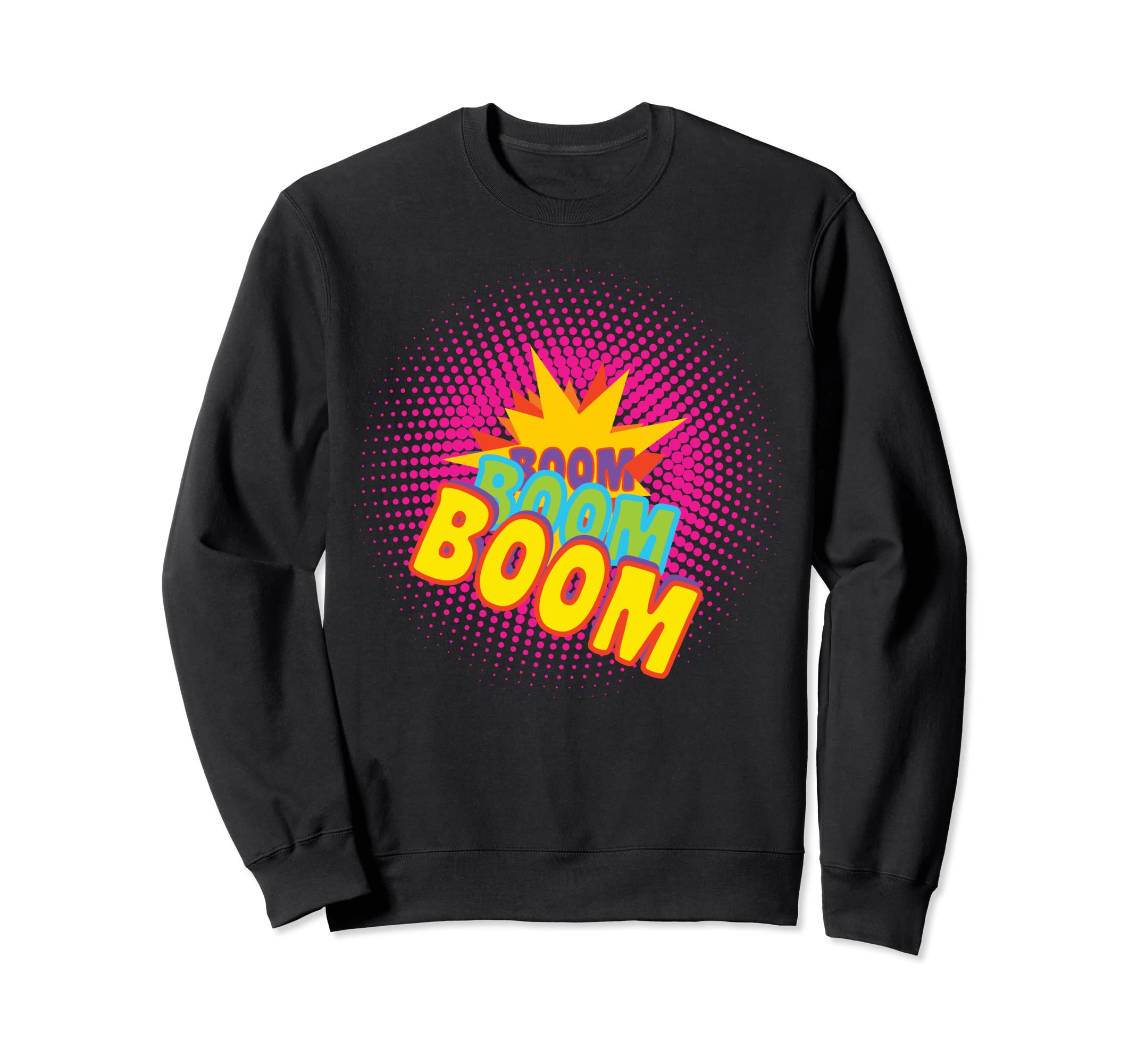 Boom Sixties Seventies Psychedelic Hippy Sweatshirt - Graphic Print Unisex - T-Shirt, Sweatshirt, Hoodie