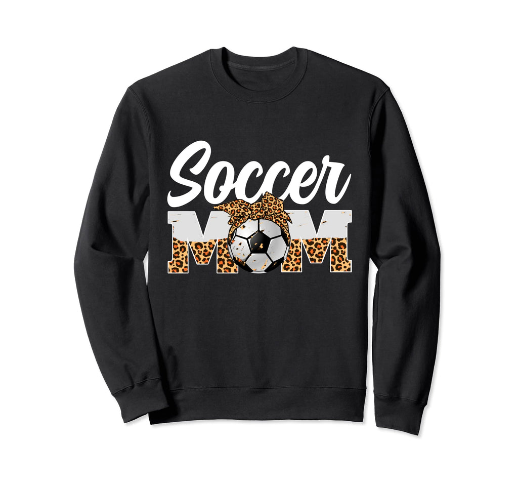 Soccer Mom Game Day Leopard Mothers Day Sweatshirt - Graphic Print Unisex - T-Shirt, Sweatshirt, Hoodie