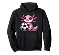 Funny Kawaii Axolotl Soccer Hoodie - Graphic Print Unisex - T-Shirt, Sweatshirt, Hoodie