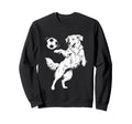 Happy Dog Playing Soccer Funny Sweatshirt - Unique Graphic for Adults - T-Shirt, Sweatshirt, Hoodie
