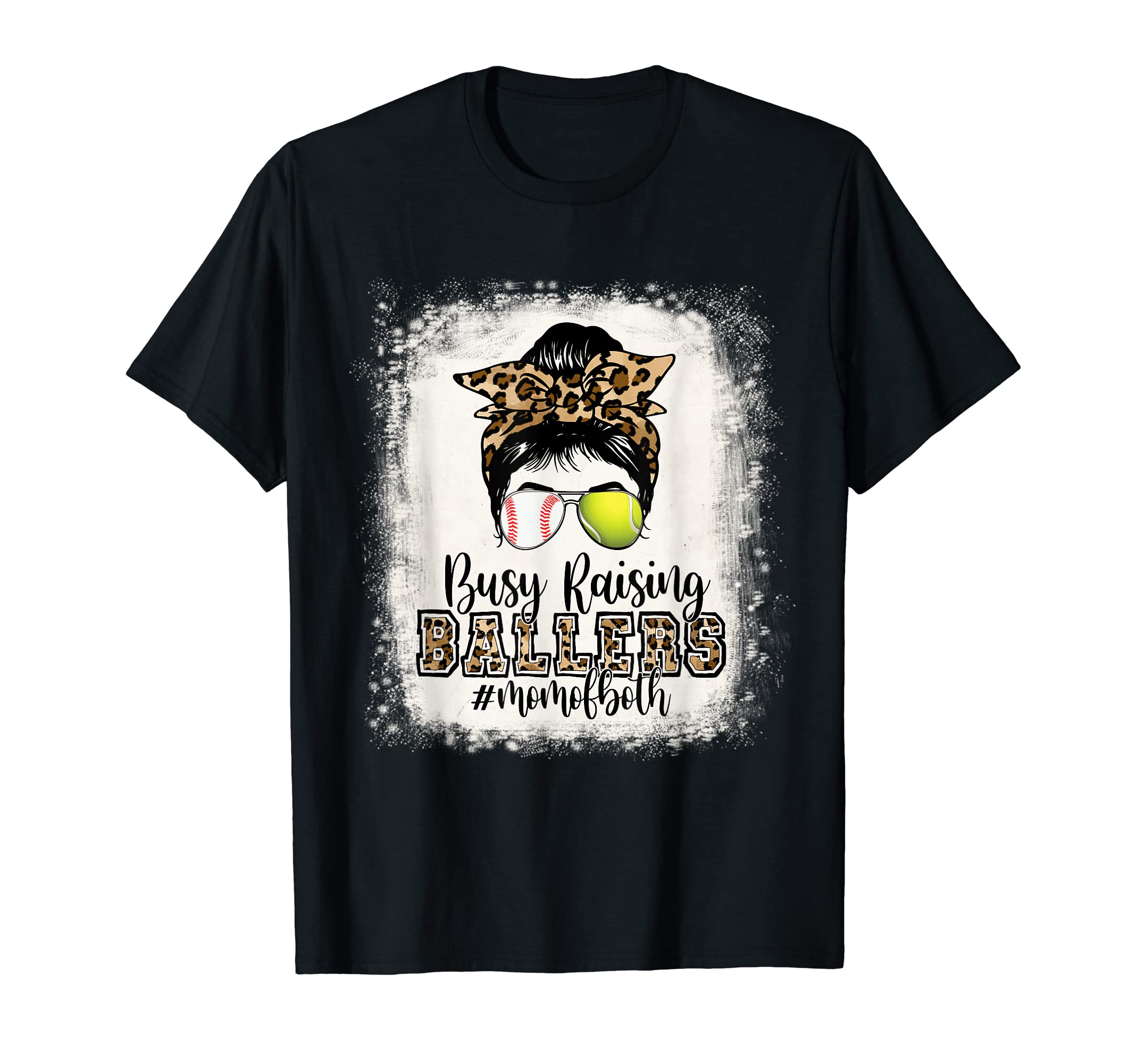 Busy Raising Ballers Mom Both Baseball T-Shirt - Unique Graphic Unisex - T-Shirt, Sweatshirt, Hoodie
