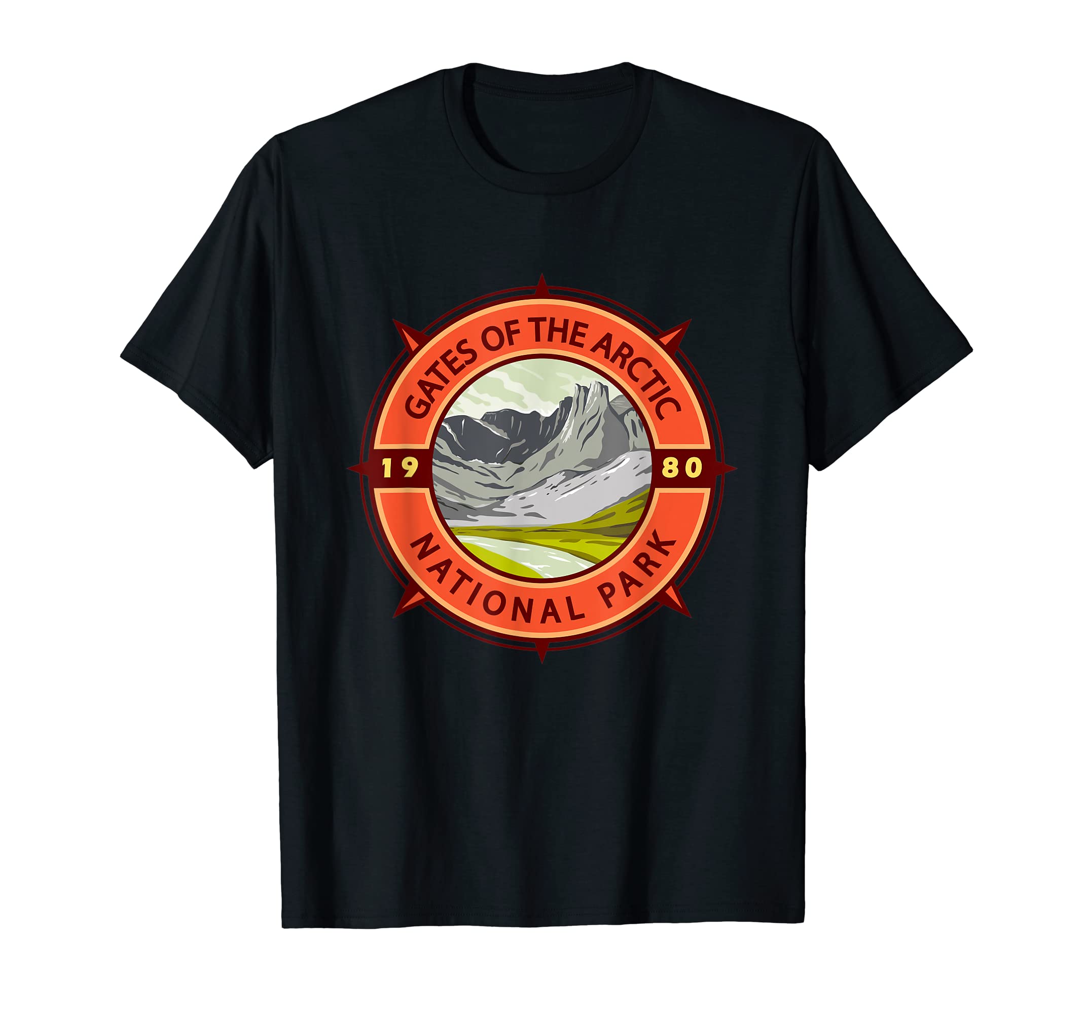 Gates Arctic National Park Compass T-Shirt - Custom Art Print for Adults - T-Shirt, Sweatshirt, Hoodie