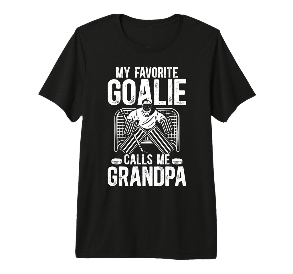 Mens Proud Ice Hockey Goalie Grandpa T-Shirt - Graphic Print Men Women - T-Shirt, Sweatshirt, Hoodie