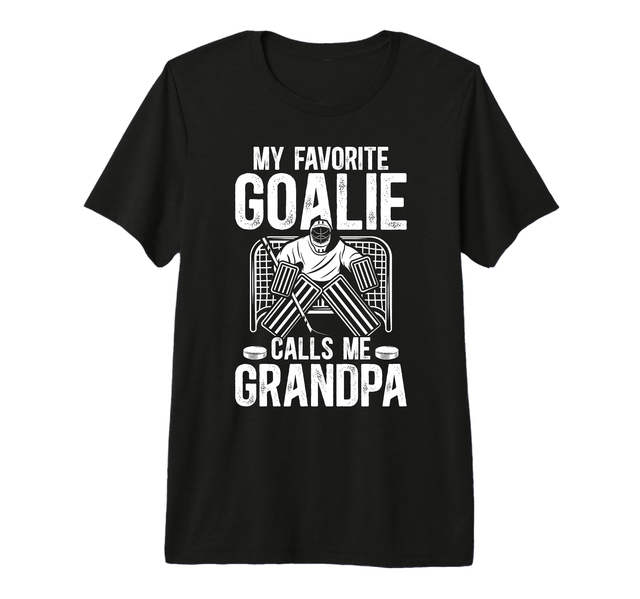 Mens Proud Ice Hockey Goalie Grandpa T-Shirt - Graphic Print Men Women - T-Shirt, Sweatshirt, Hoodie