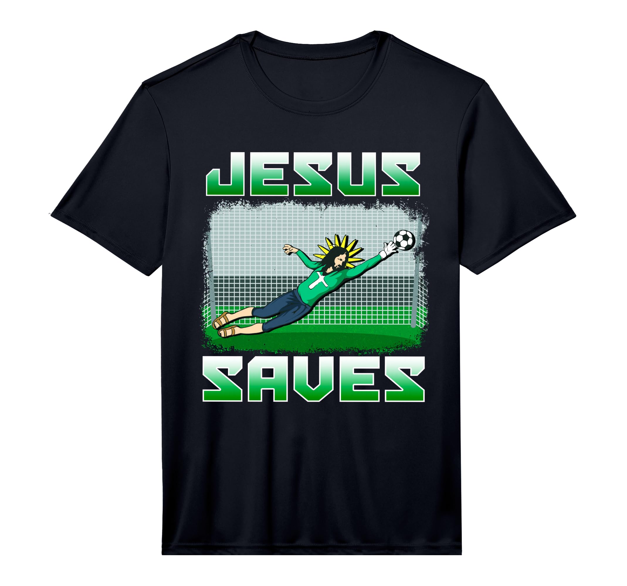 Funny Christian Soccer Jesus Saves T-Shirt - Custom Art Print for Adults - T-Shirt, Sweatshirt, Hoodie