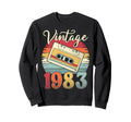 1983 Birthday Cassette Tape 80S Sweatshirt - Aesthetic Graphic for Adults - T-Shirt, Sweatshirt, Hoodie