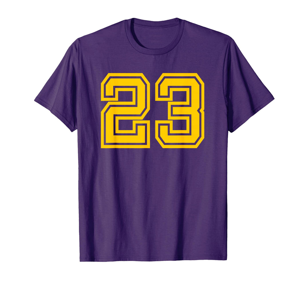Number 23 Sport Yellow Varsity Number T-Shirt - Streetwear Style for Adults - T-Shirt, Sweatshirt, Hoodie