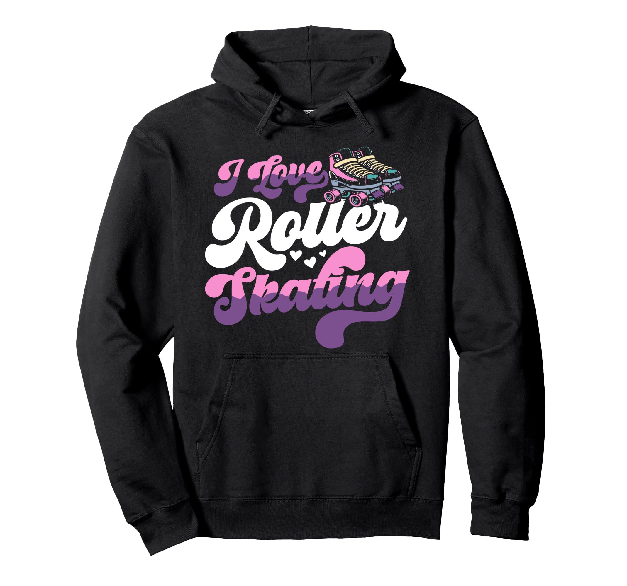 Roller Skating Skate 1970S I Love Hoodie - Custom Art Print for Adults - T-Shirt, Sweatshirt, Hoodie
