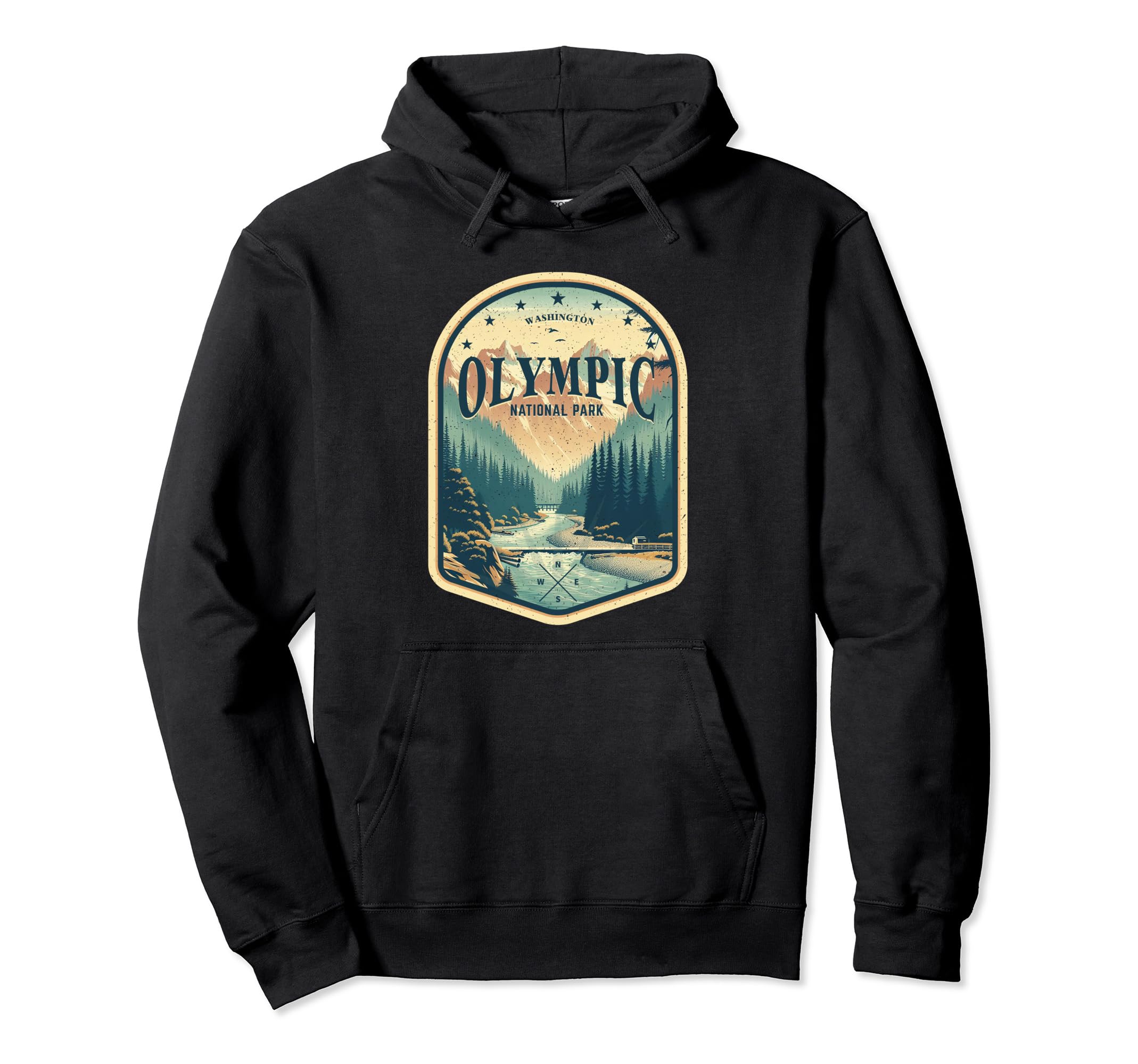 Olympic National Park Compass And Hoodie - Casual Everyday Wear for Adults - T-Shirt, Sweatshirt, Hoodie