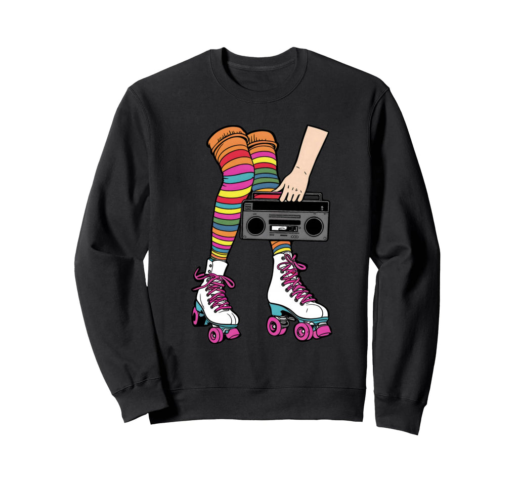 Roller Skates Boombox 80S 90S Sweatshirt - Novelty Apparel for Adults - T-Shirt, Sweatshirt, Hoodie