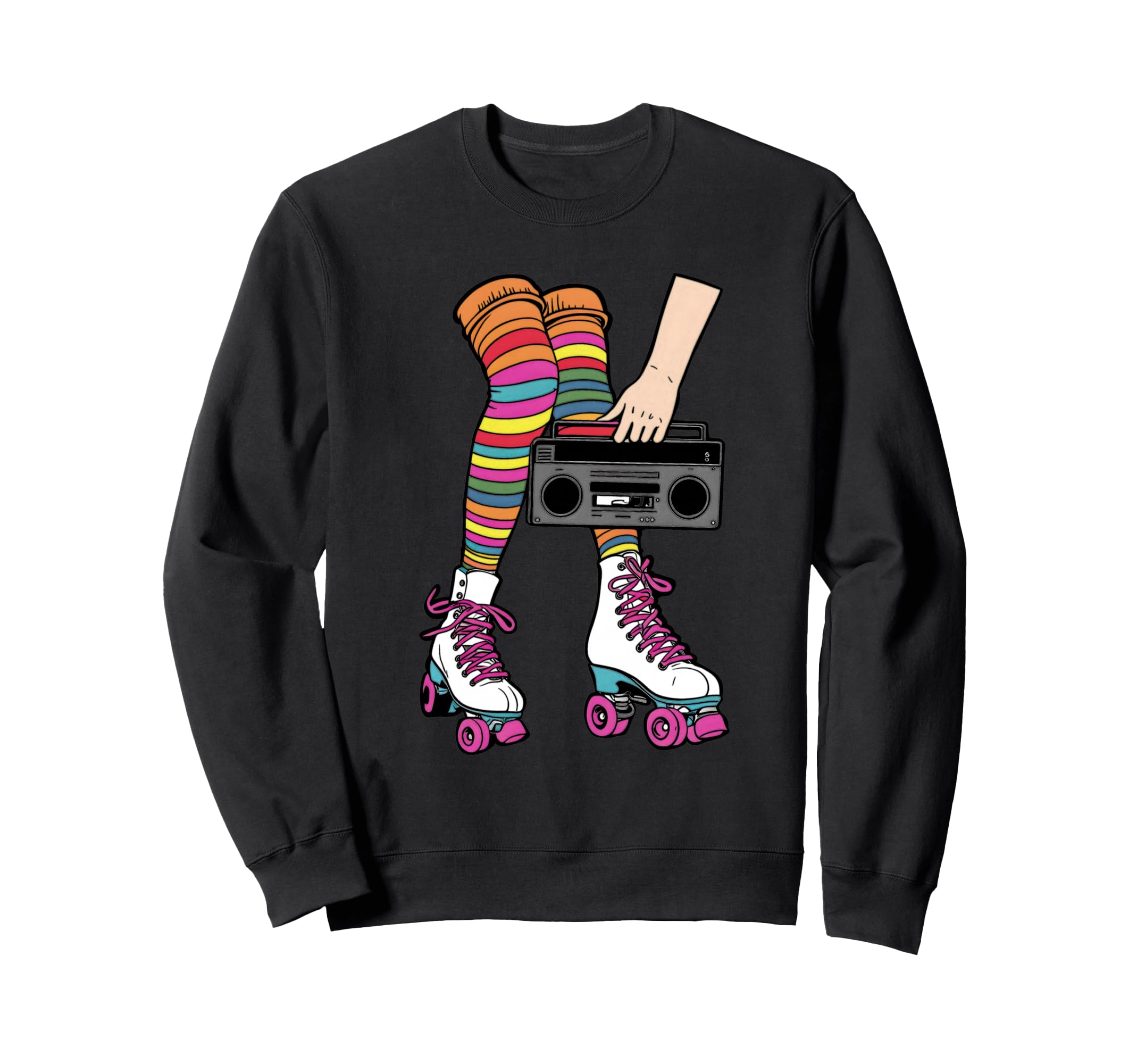 Roller Skates Boombox 80S 90S Sweatshirt - Novelty Apparel for Adults - T-Shirt, Sweatshirt, Hoodie