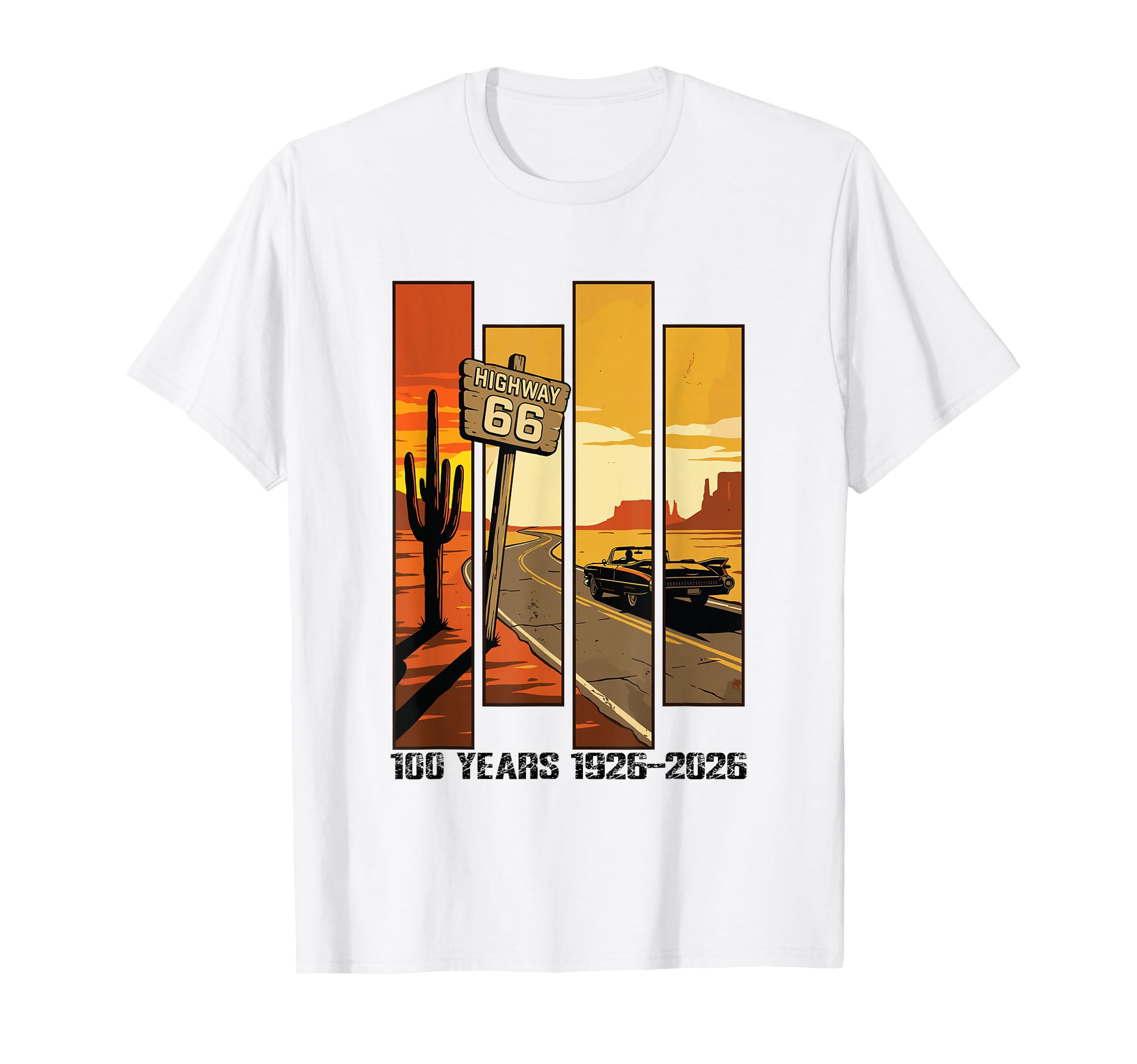 Highway 66 Centennial 1926 2026 100 T-Shirt - Unique Graphic Men Women - T-Shirt, Sweatshirt, Hoodie