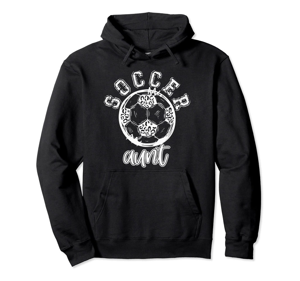 Soccer Aunt Leopard Cheetah Trendy Hoodie - Casual Everyday Wear Men Women - T-Shirt, Sweatshirt, Hoodie