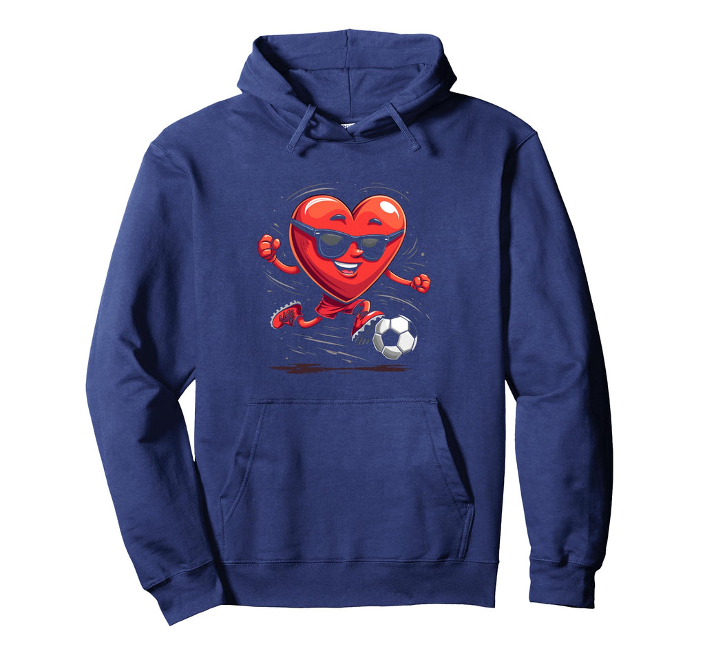 Heart Soccer Cartoon Hoodie - Minimalist Print Unisex - T-Shirt, Sweatshirt, Hoodie