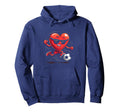 Heart Soccer Cartoon Hoodie - Minimalist Print Unisex - T-Shirt, Sweatshirt, Hoodie