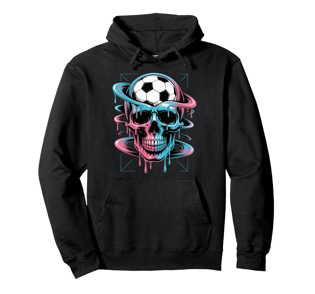 Skeleton Soccer Ice Cream Drip Game Hoodie - Streetwear Style for Adults - T-Shirt, Sweatshirt, Hoodie