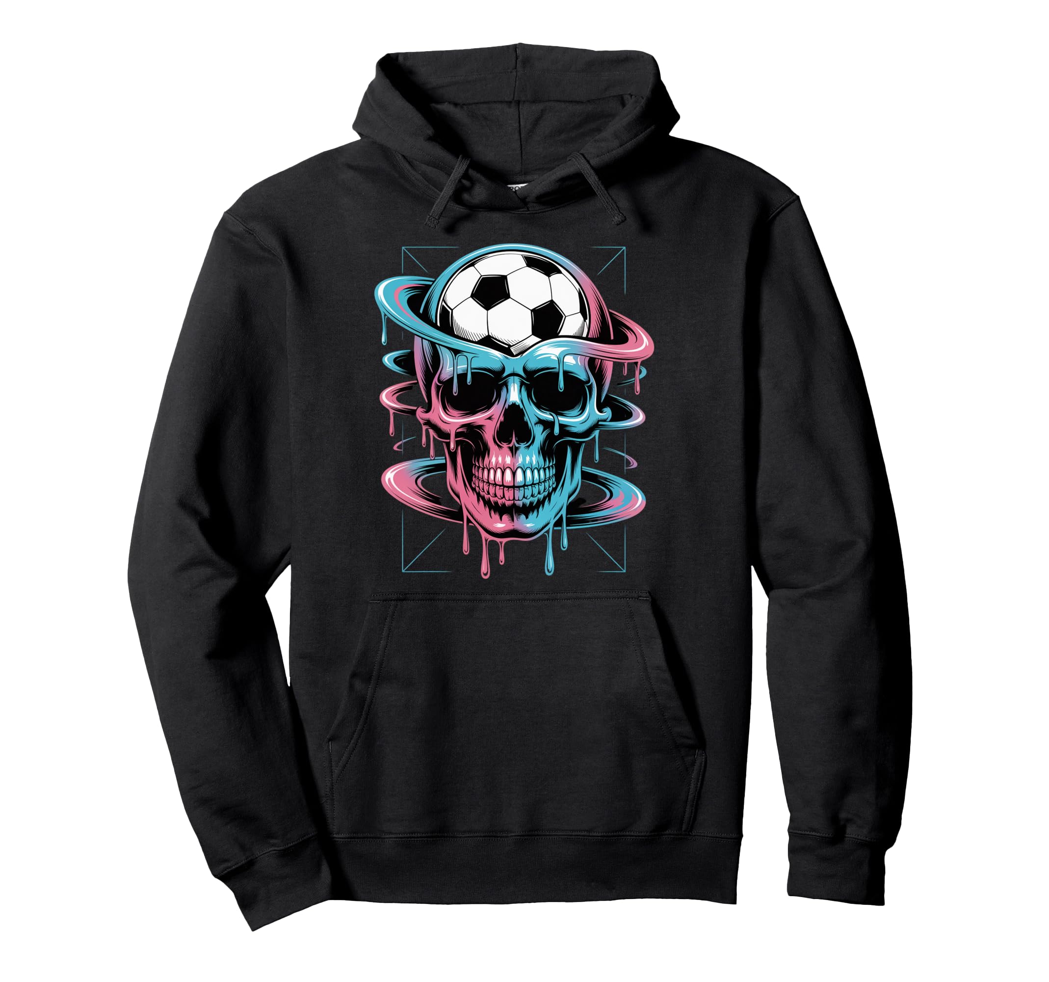 Skeleton Soccer Ice Cream Drip Game Hoodie - Streetwear Style for Adults - T-Shirt, Sweatshirt, Hoodie
