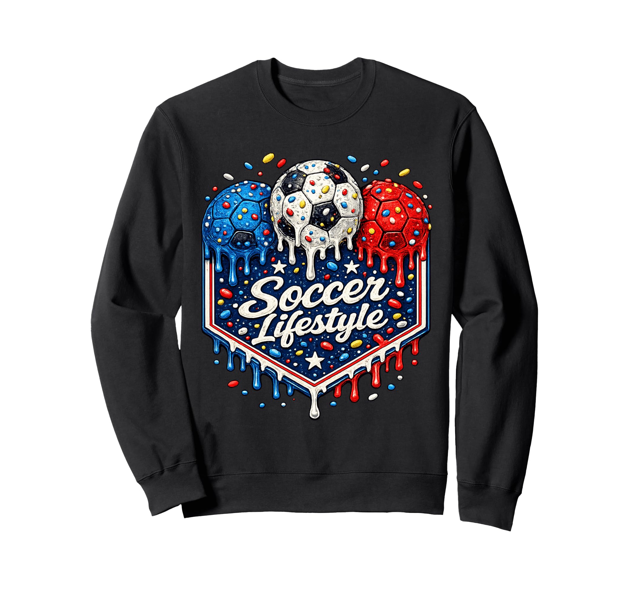 Soccer Lifestyle Drip Ice Cream Sweatshirt - Streetwear Style for Adults - T-Shirt, Sweatshirt, Hoodie