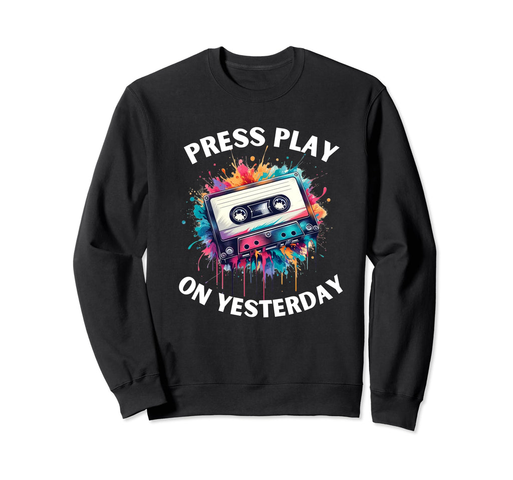 Water Color Cassette Tape Music Sweatshirt - Fun Novelty Design Men Women - T-Shirt, Sweatshirt, Hoodie