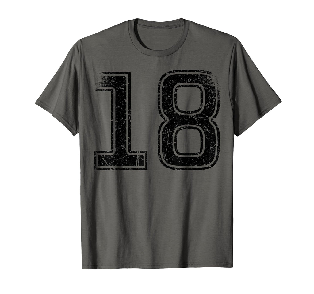 Sport Team Black Number 18 T-Shirt - Streetwear Style for Adults - T-Shirt, Sweatshirt, Hoodie