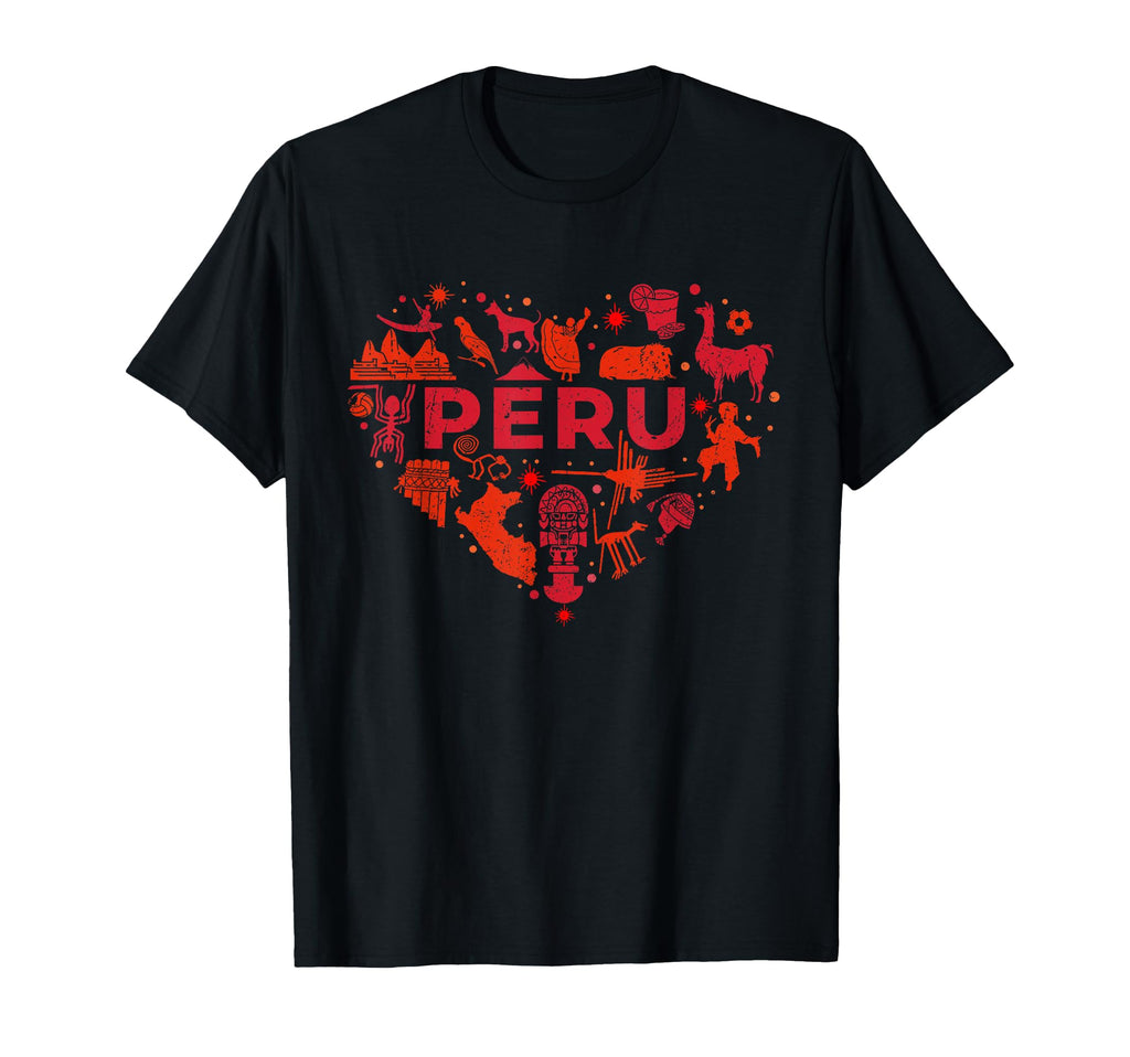 I Love Peru Tradition Heritage Peru Llama T-Shirt - Graphic Print Unisex - T-Shirt, Sweatshirt, Hoodie