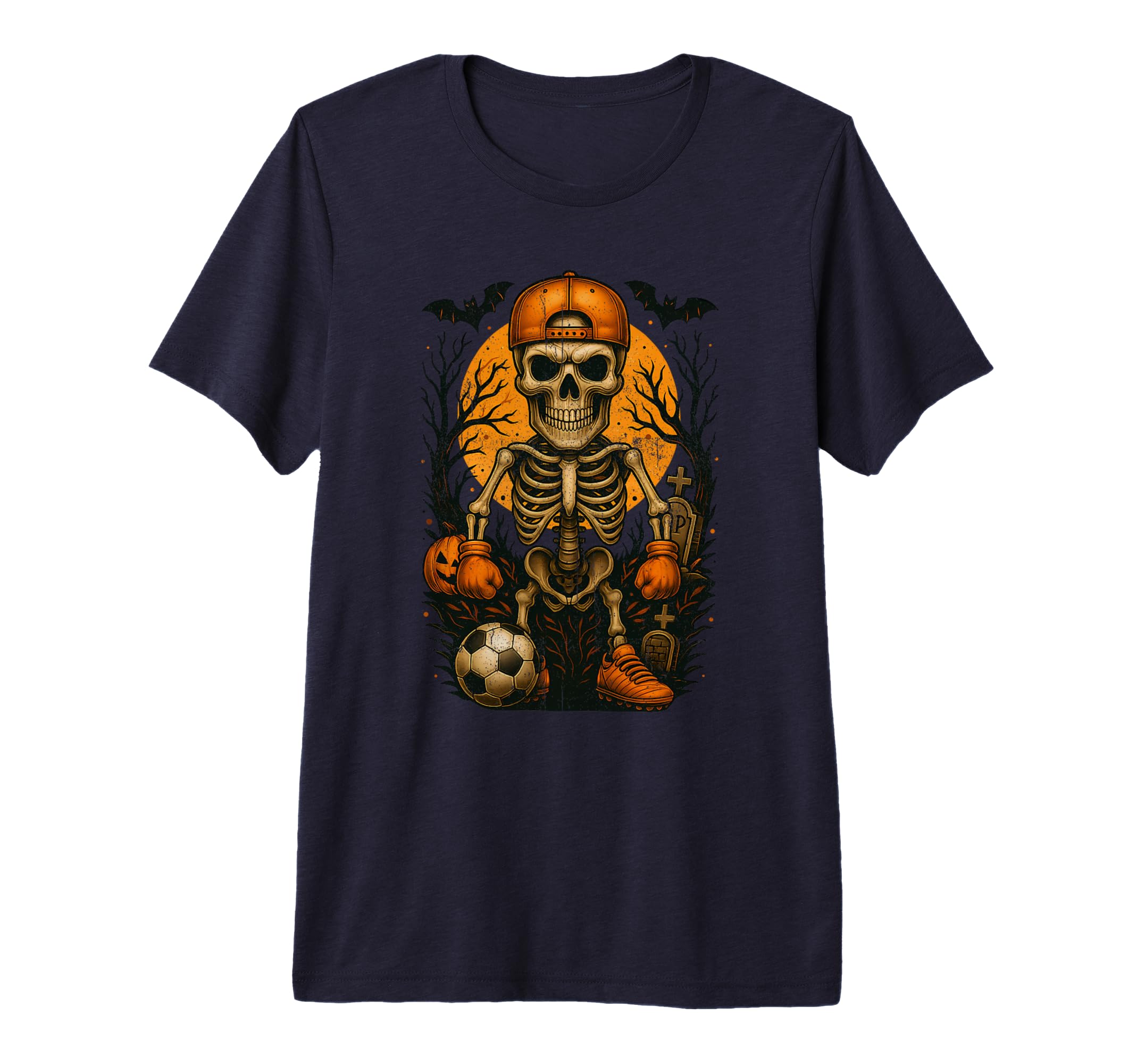 Halloween Skeleton Soccer Lovers T-Shirt - Minimalist Print Unisex - T-Shirt, Sweatshirt, Hoodie