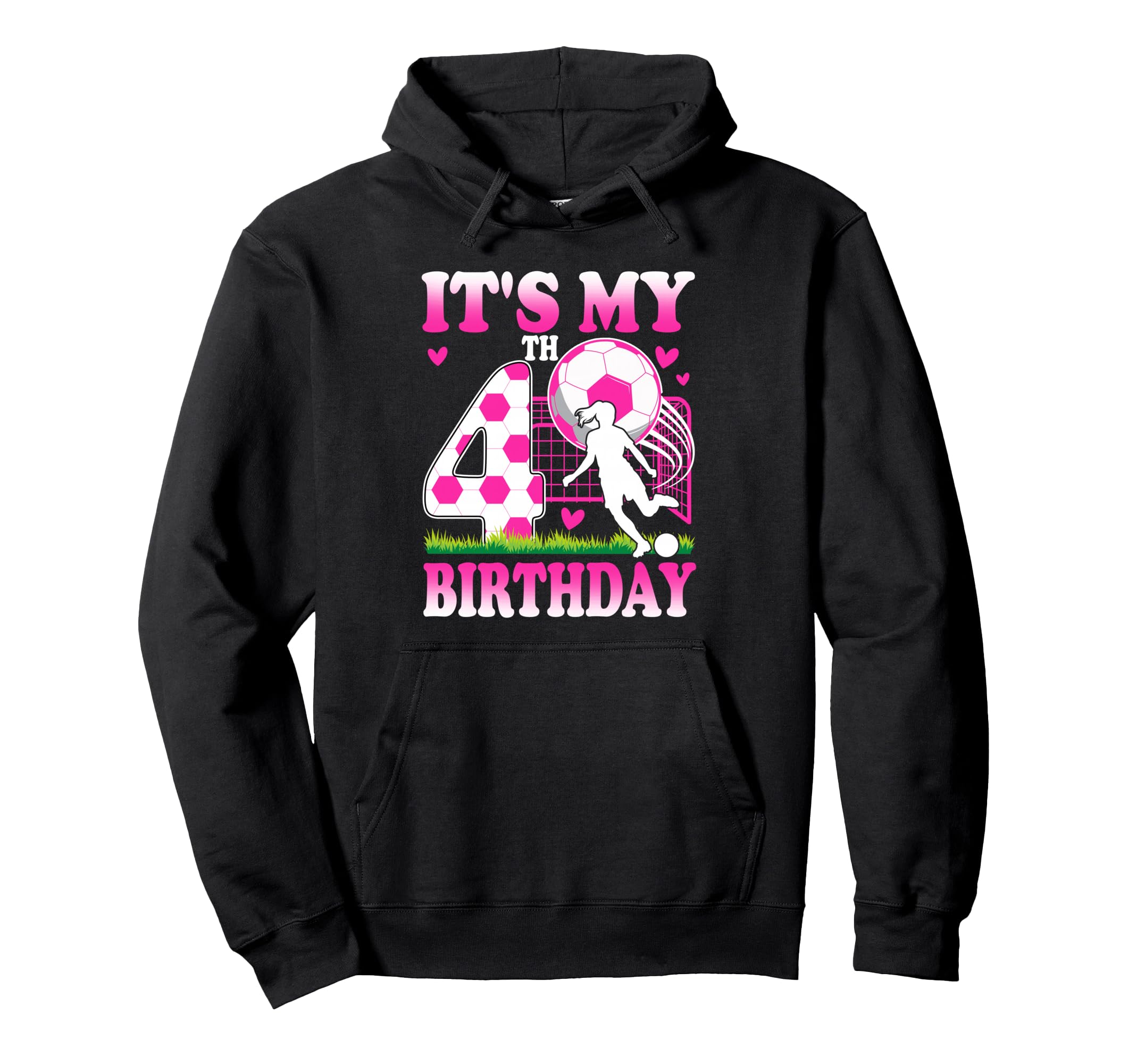 4 Year Old Birthday Soccer Themed Hoodie - Casual Everyday Wear for Adults - T-Shirt, Sweatshirt, Hoodie
