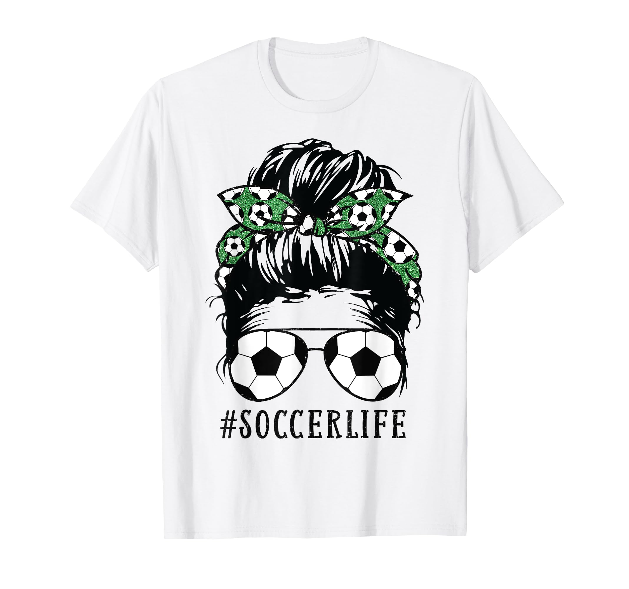 Momlife Kidlife Messy Bun Soccer Mom T-Shirt - Minimalist Print Men Women - T-Shirt, Sweatshirt, Hoodie