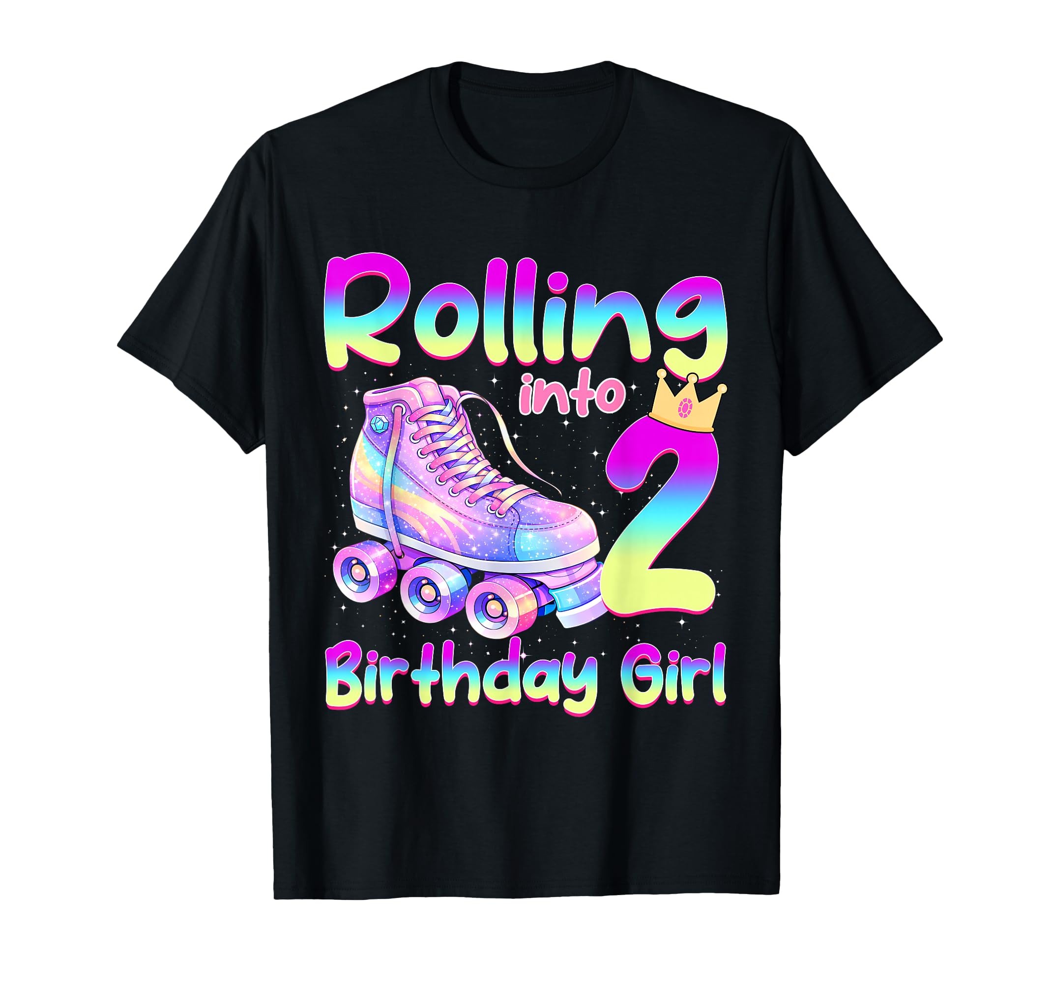 Rolling Into 2 Years Old Roller Skating T-Shirt - Unique Graphic Men Women - T-Shirt, Sweatshirt, Hoodie