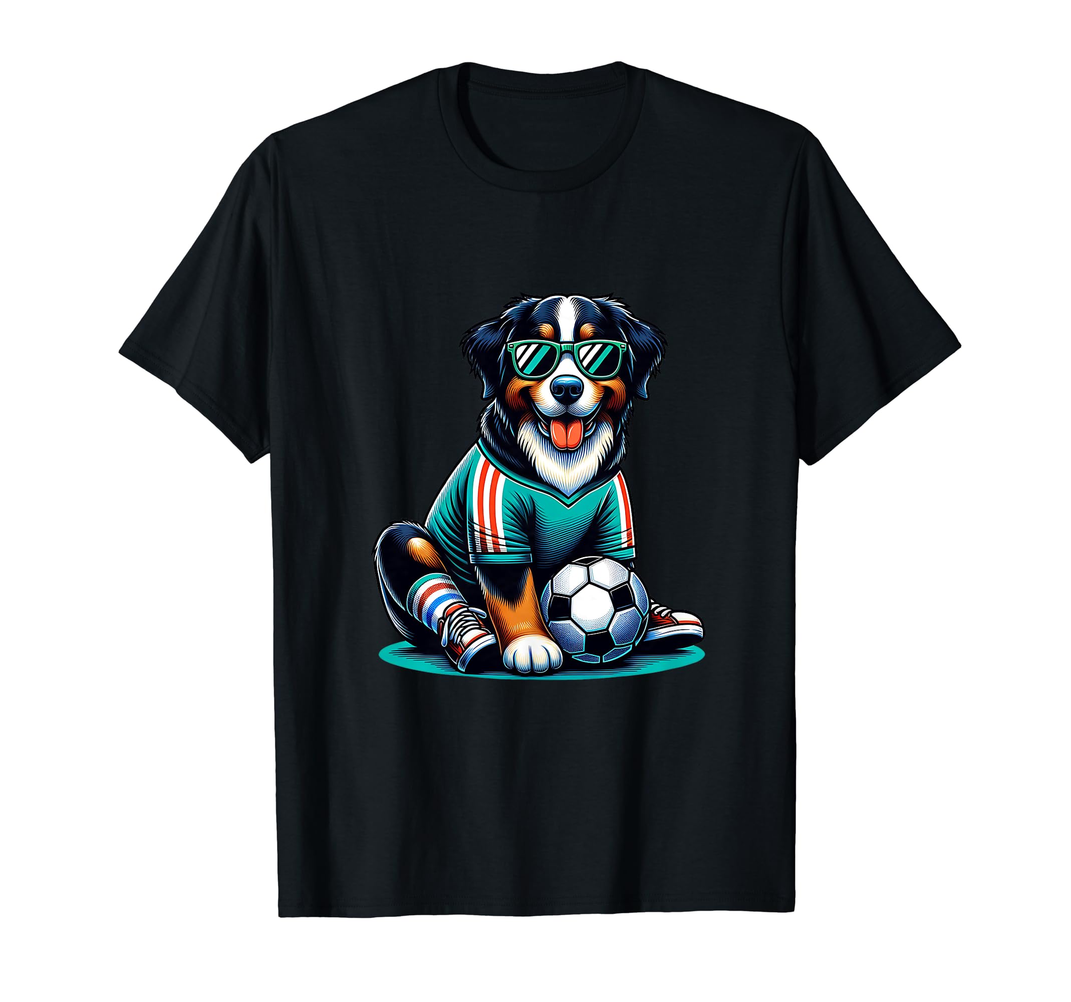 Bernese Mountain Dog Soccer Player T-Shirt - Minimalist Print Unisex - T-Shirt, Sweatshirt, Hoodie
