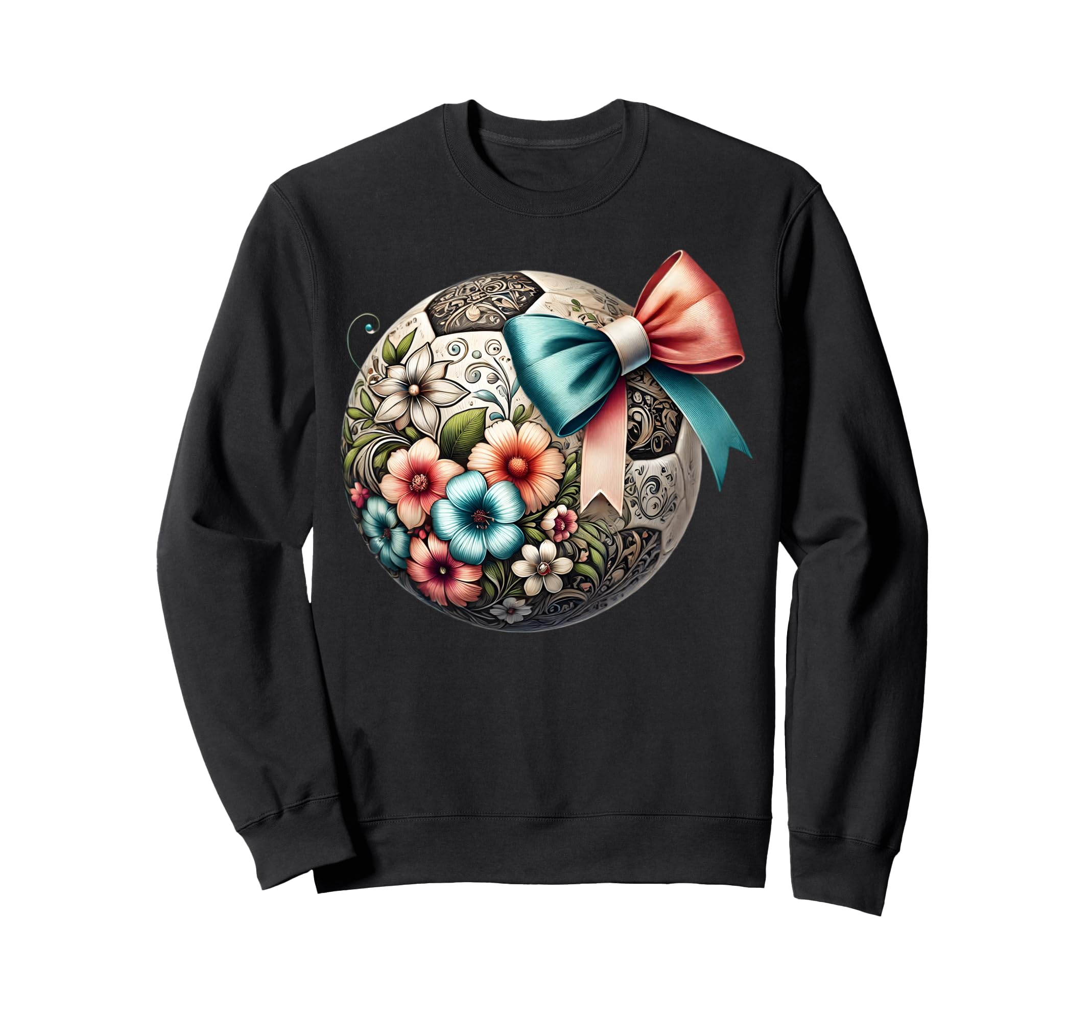 Soccer Player Lover Floral Flower Sweatshirt - Aesthetic Graphic for Adults - T-Shirt, Sweatshirt, Hoodie